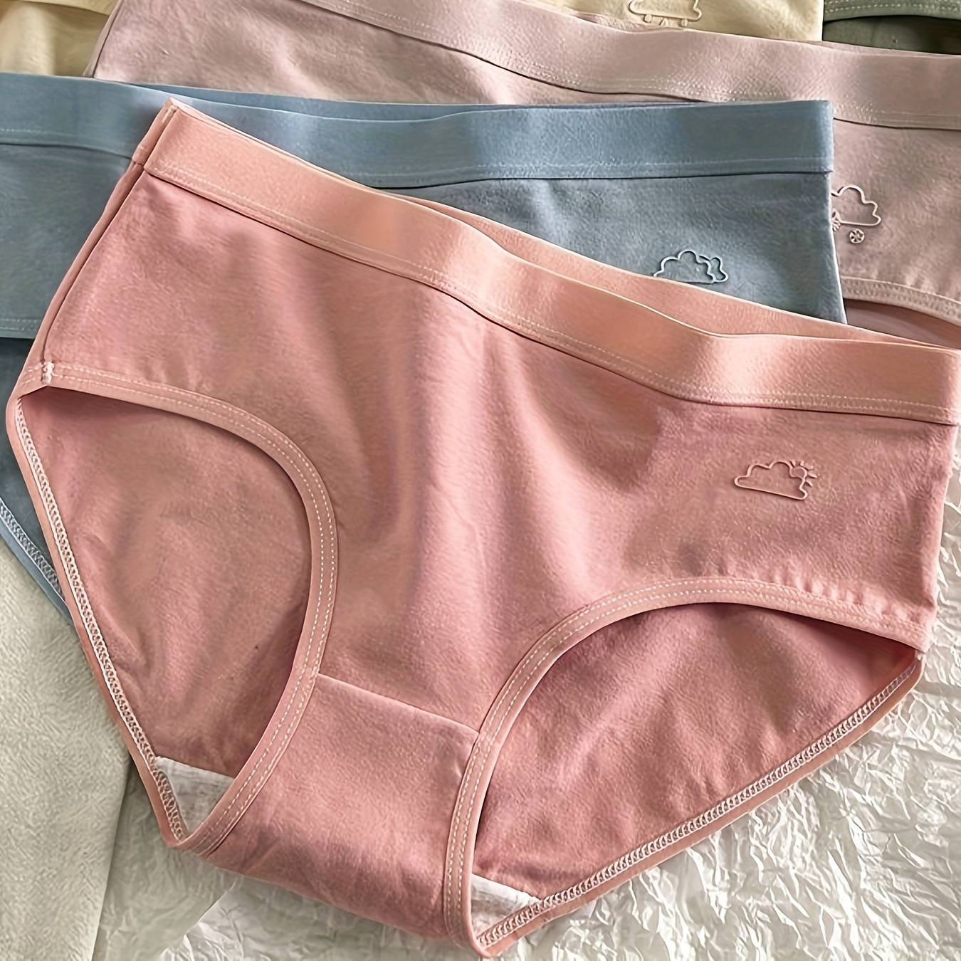 

5pcs Briefs, Simple Comfy Breathable Stretchy Intimates Panties, Women's Lingerie & Underwear