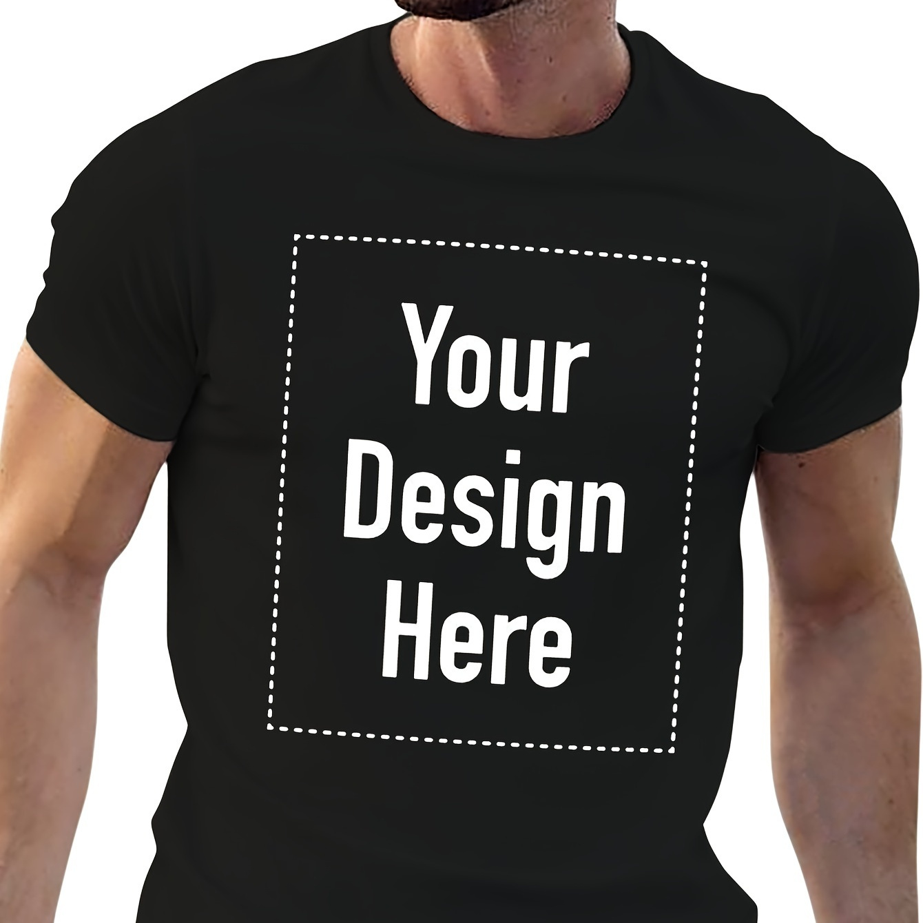 

Custom Men's Shirt - Personalized Design With Your Images And Text | Unique Gift Idea With Front Photo Print T-shirt Design For Him