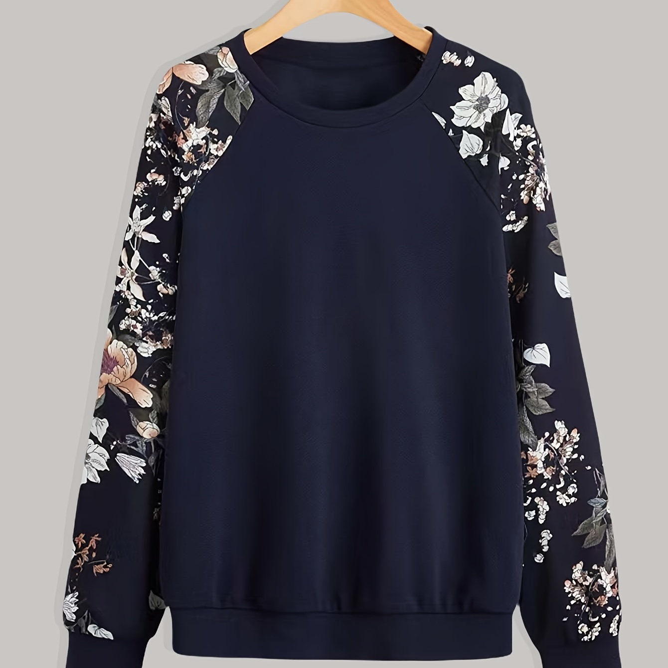 

Sweat-shirt à imprimé floral, sweat-shirt décontracté à manches longues et col rond pour et l'hiver, vêtements pour femmes