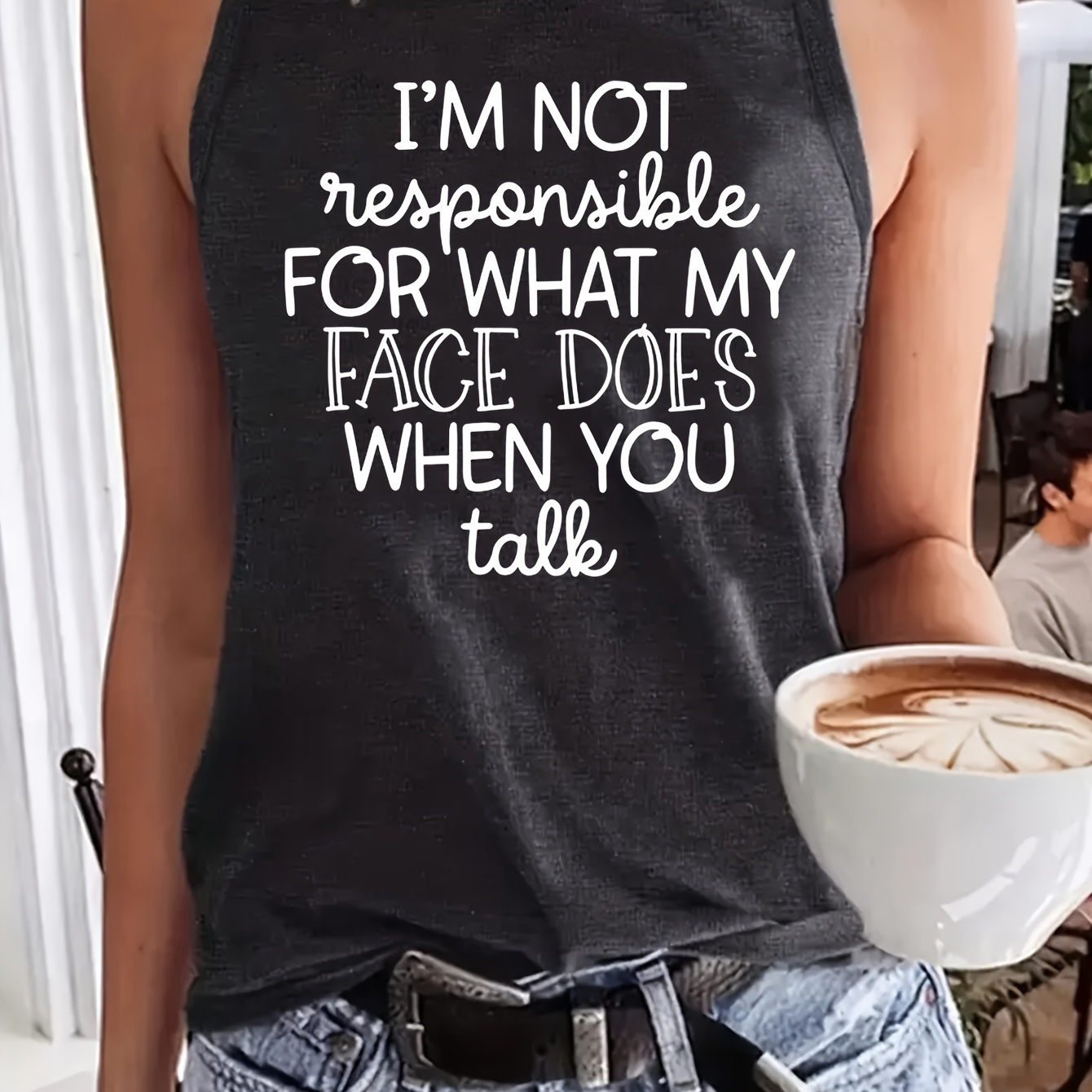 

Letter Print Tank Top, Casual Sleeveless Tank Top For Summer, Women's Clothing