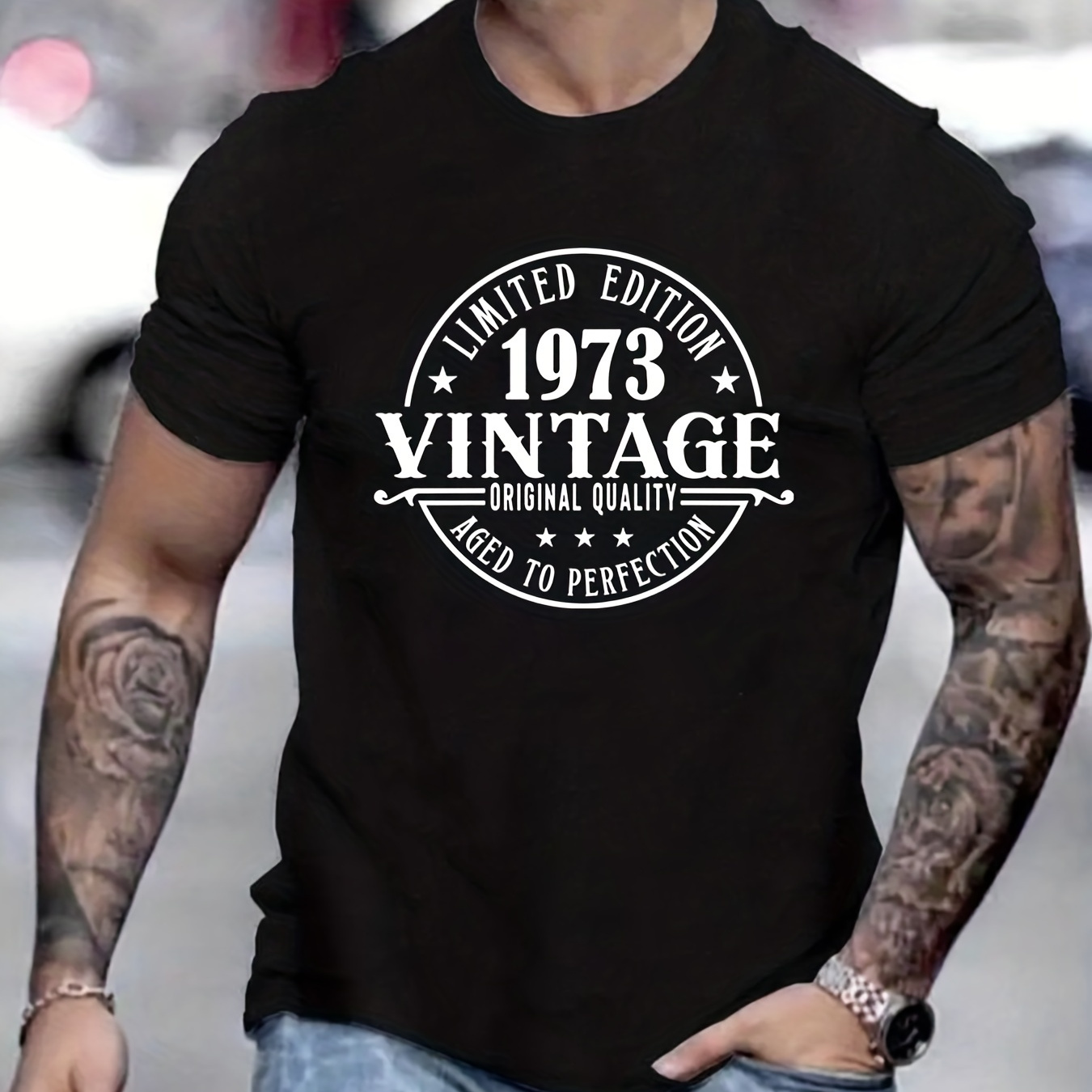 

'vintage' Print T Shirt, Tees For Men, Casual Short Sleeve Tshirt For Summer Spring Fall, Tops As Gifts