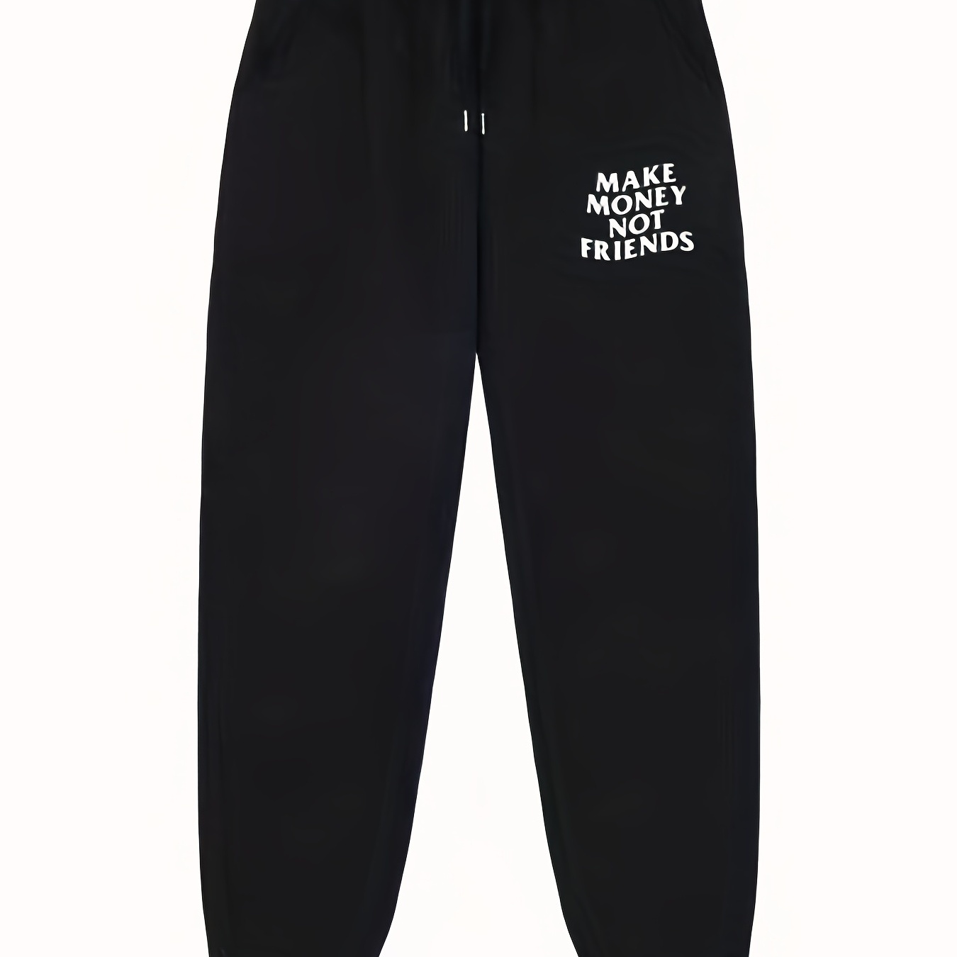 

Oversized Joggers, Men's "make Money Not Friends" Print Sweatpants Sports Casual Jogging Pants For Spring/autumn, Men's Clothing, Plus Size