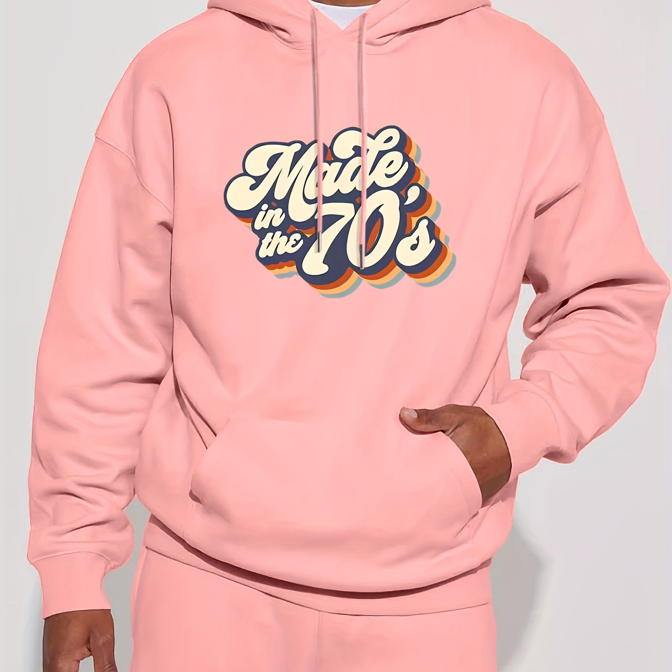 

Made In The 70's Print Hoodie, Cool Hoodies For Men, Men's Casual Graphic Design Pullover Hooded Sweatshirt With Kangaroo Pocket Streetwear For Winter Fall, As Gifts