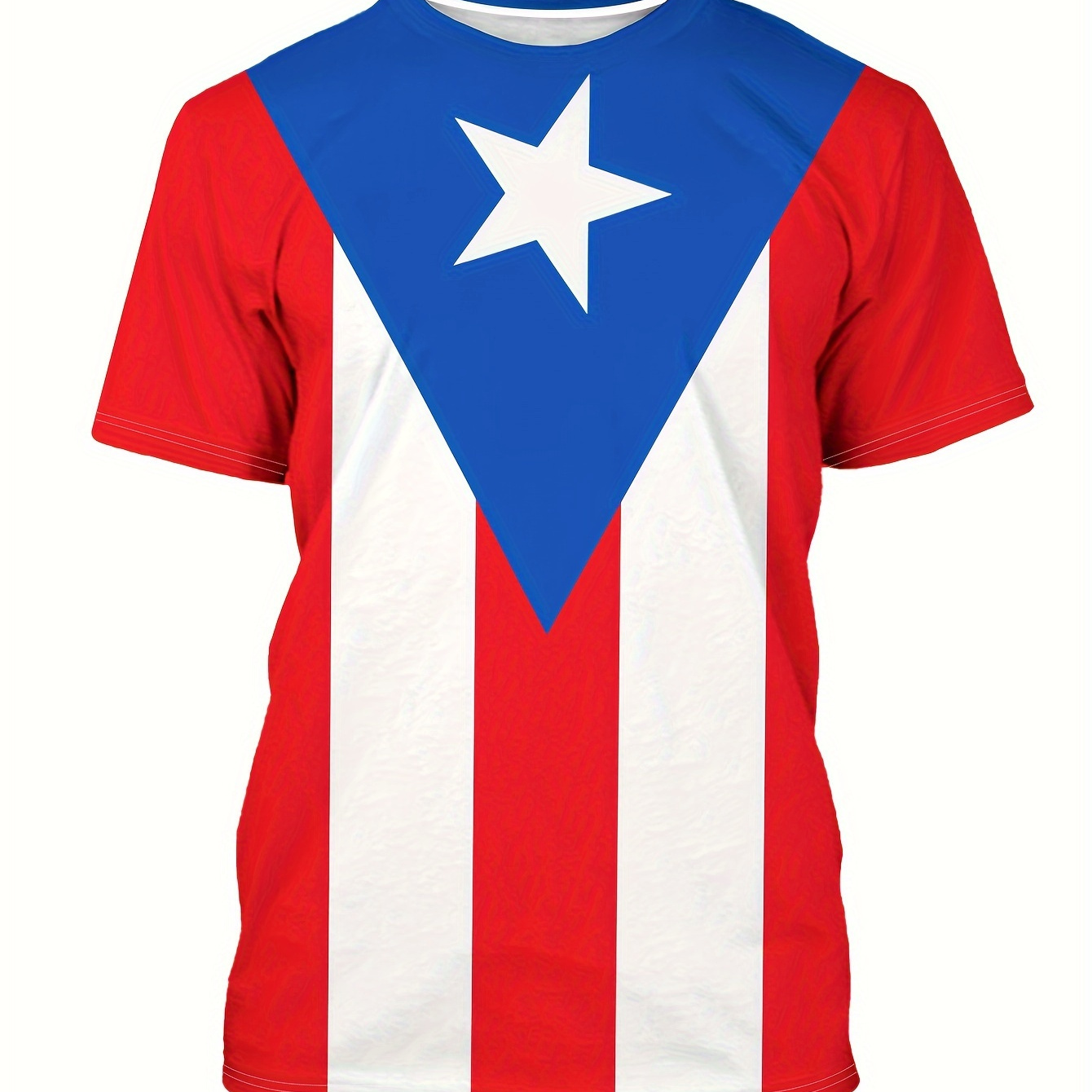 

Men's Star & Stripes Graphic Print T-shirt For Summer
