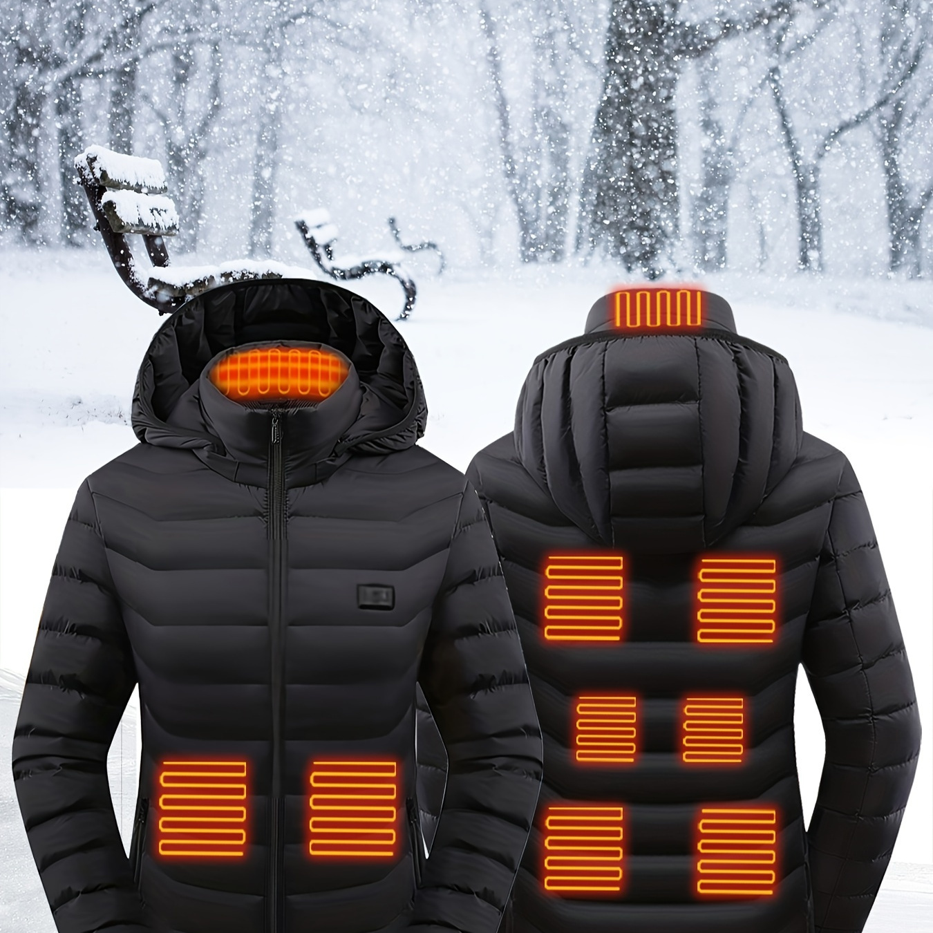 Heated Clothing 9 Zone Women Men Heated Jacket Winter Fishing Camping Ski  Coat Hooded USB Electrical Warm Thermal Jackets Washed - AliExpress