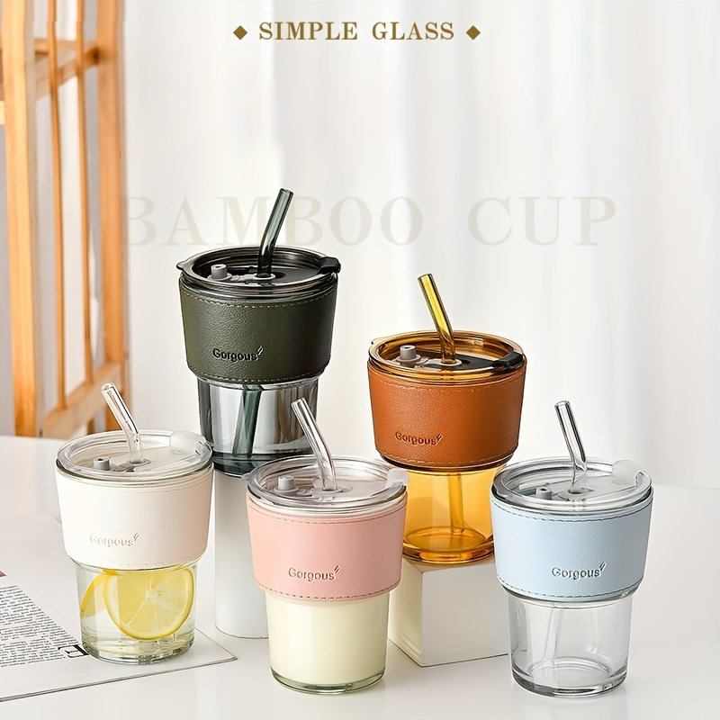 Drinking Glass 16 Oz Can Shaped Boba Tea Glass Beer Can Cups with Bamboo  Lids and Glass Straws for Juice Beverage Milk - China Heat-Resistant Office  Tea Cup Straw Hat Cup and