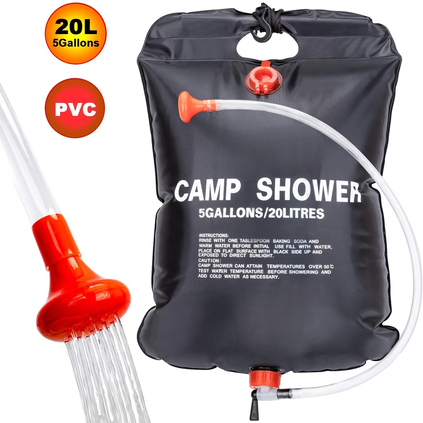 

20l Solar Camping Shower Bag - Portable And Convenient For Outdoor Travel And Hygiene