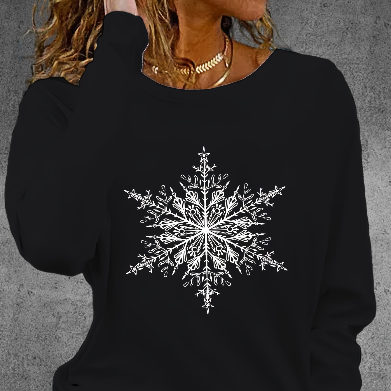 

Women's Long Sleeve Round T- , Polyester , Regular Fit, / Top,