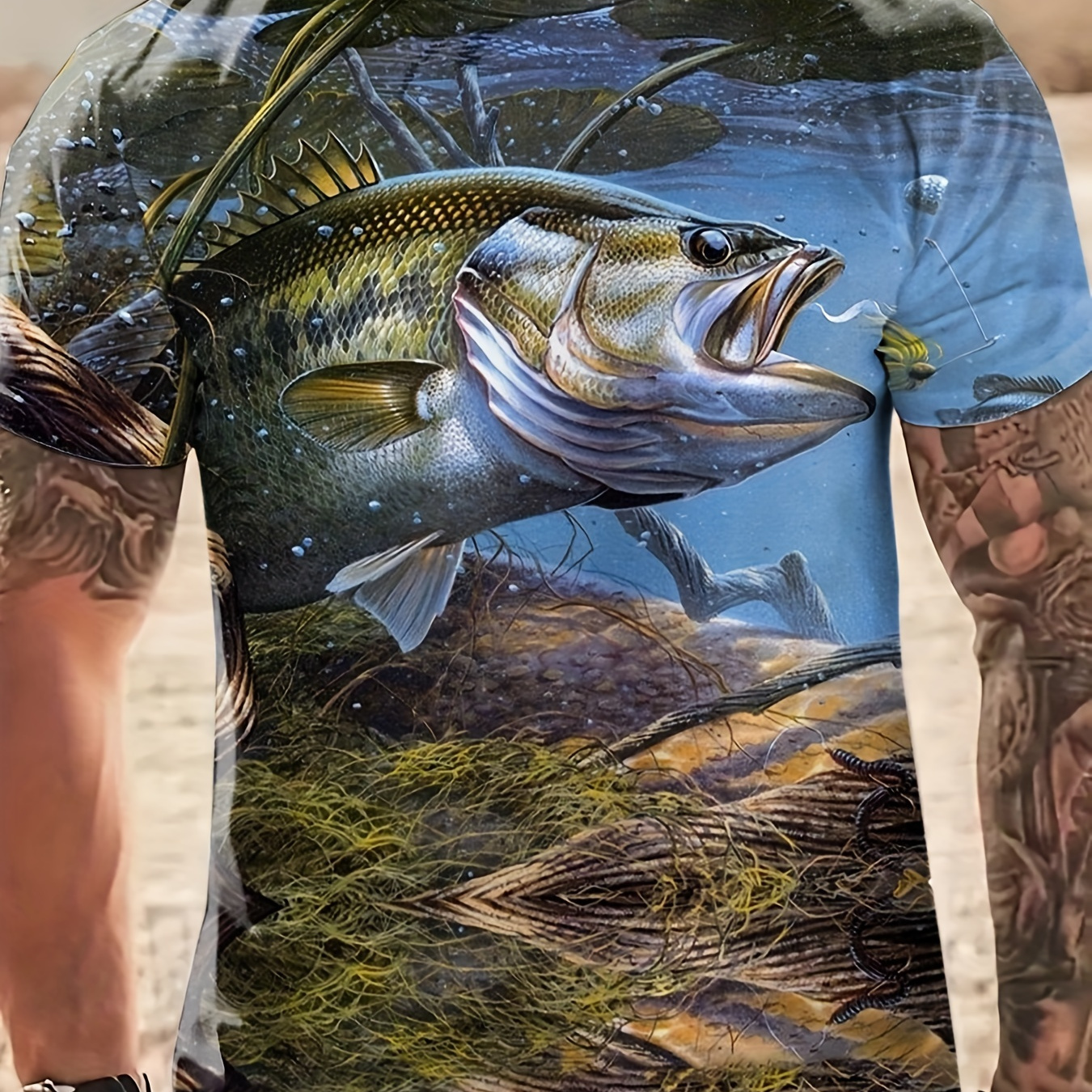 3d Digital Print Men's Fishing T shirt Active Stretchy - Temu Australia