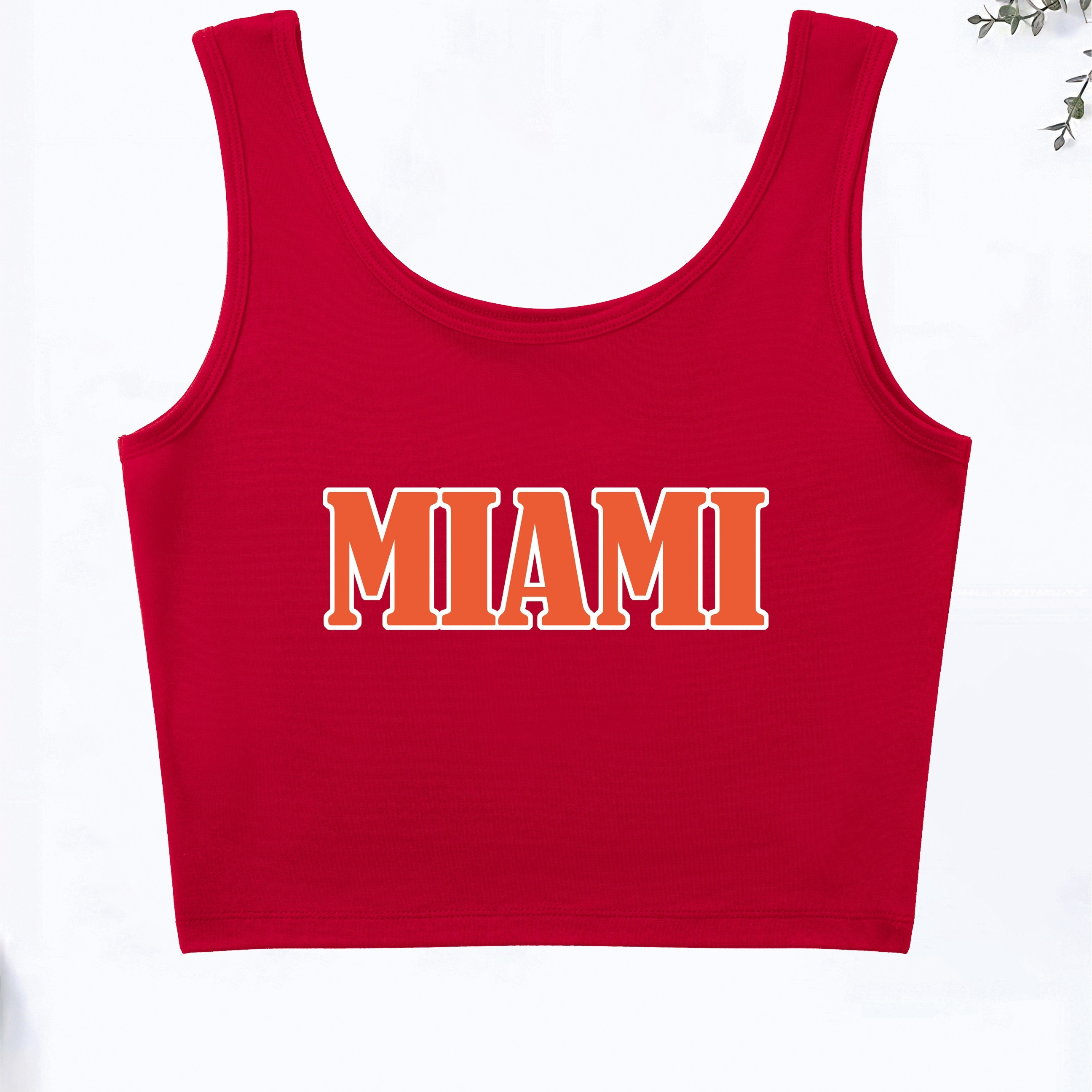 

Miami Letter Print Tank Top, Sleeveless Casual Top For Summer & Spring, Women's Clothing