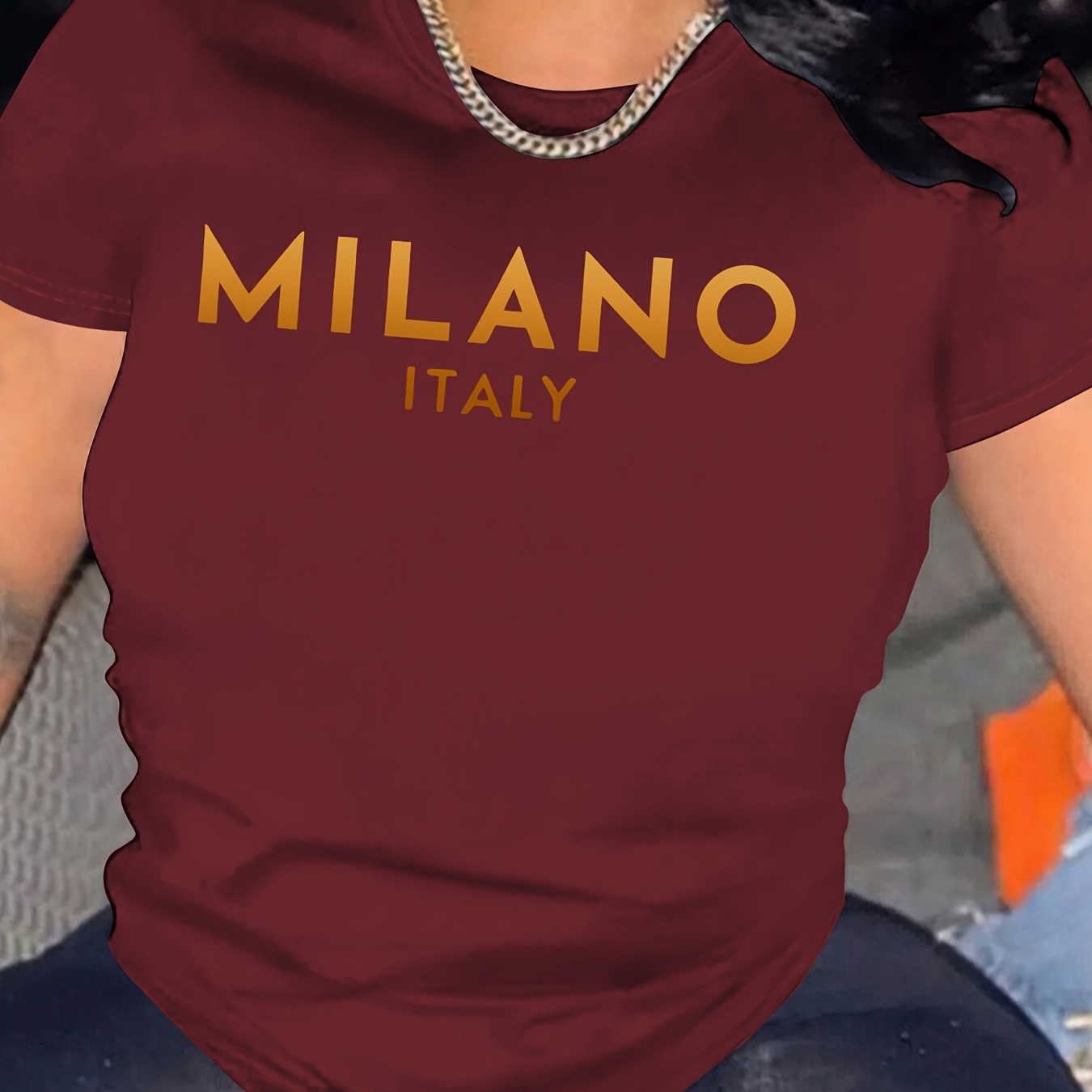 

Women's Summer Casual Short Sleeve T-shirt With Print, Round Neck Ladies Top, Fashion Sporty Tee