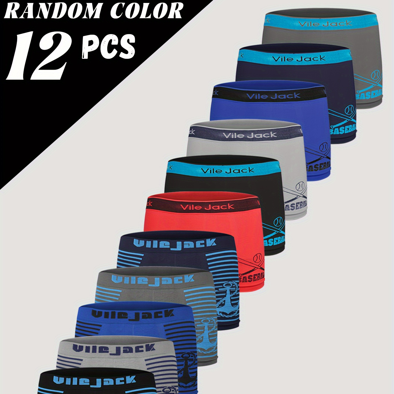 

12pcs Boxers Respirants Garçons - , Confortables Imprimés de Amusants, Parfaits & le