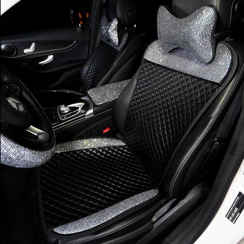 CAR PASS Bling Rhinestones Diamond Car Floor Mats & Nappa Leather