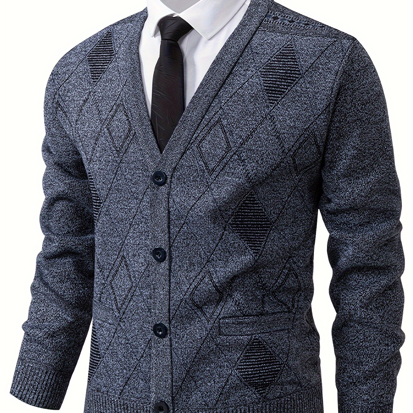 

Men' And Autumn V-neck Button Cardigan, Trendy And Stylish Knitted Sweater, Casual Men's Sweater Jacket.