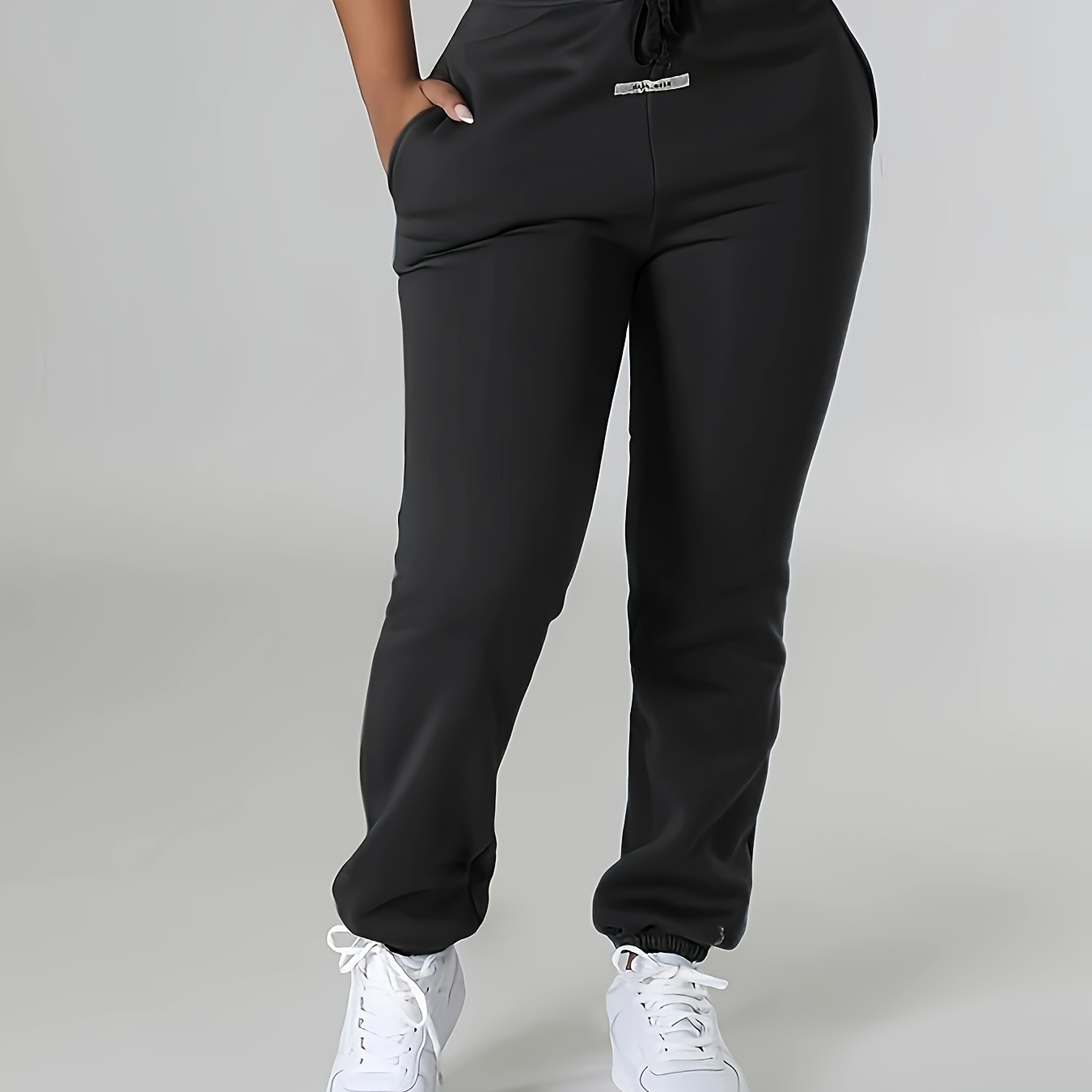 

Solid Color Drawstring Jogger Sweatpants, Casual Slant Pocket Sporty Pants, Women's Clothing