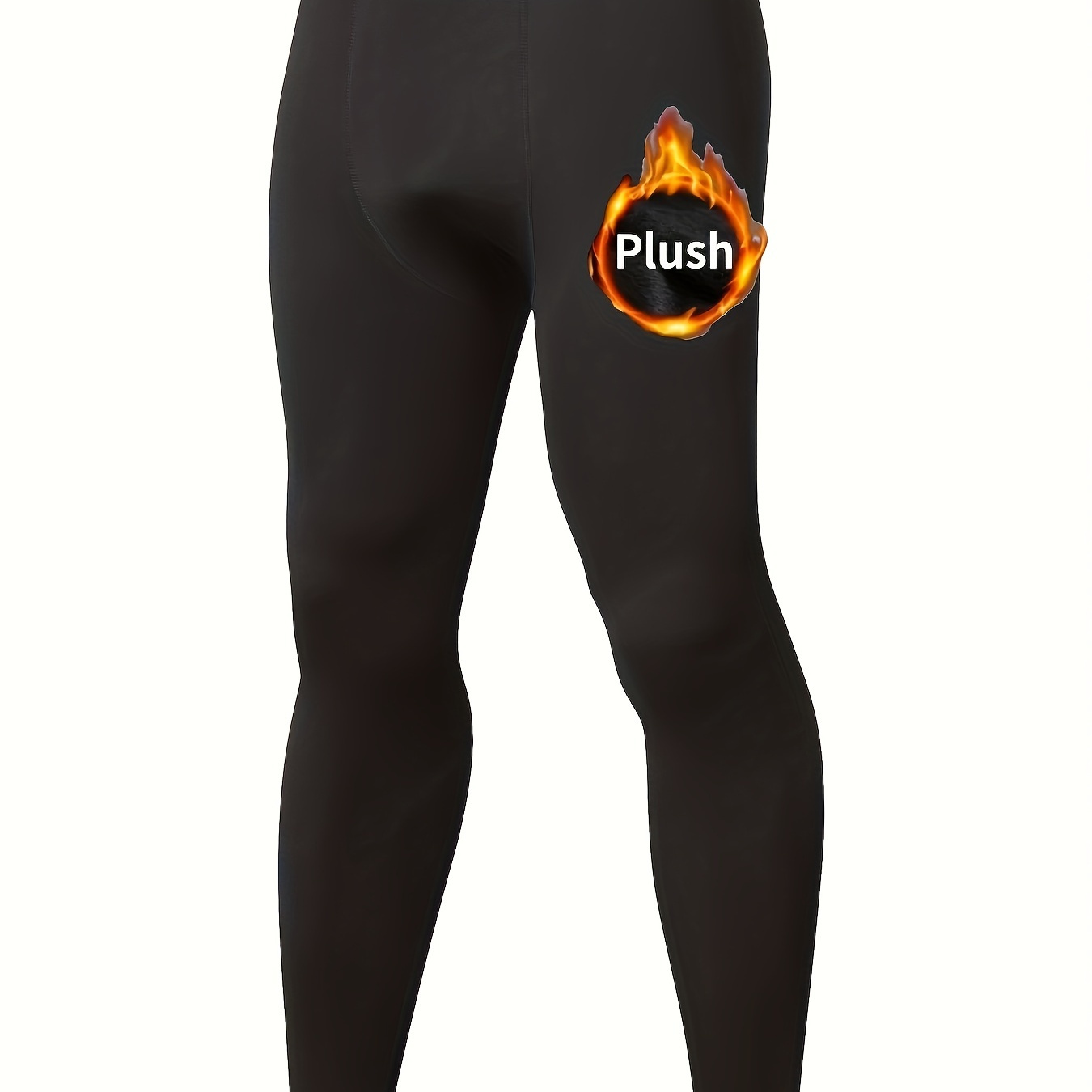 

Men's High-stretch Thermal Fleece Leggings: Moisture-wicking Base Layer Compression Pants For Fall & Winter