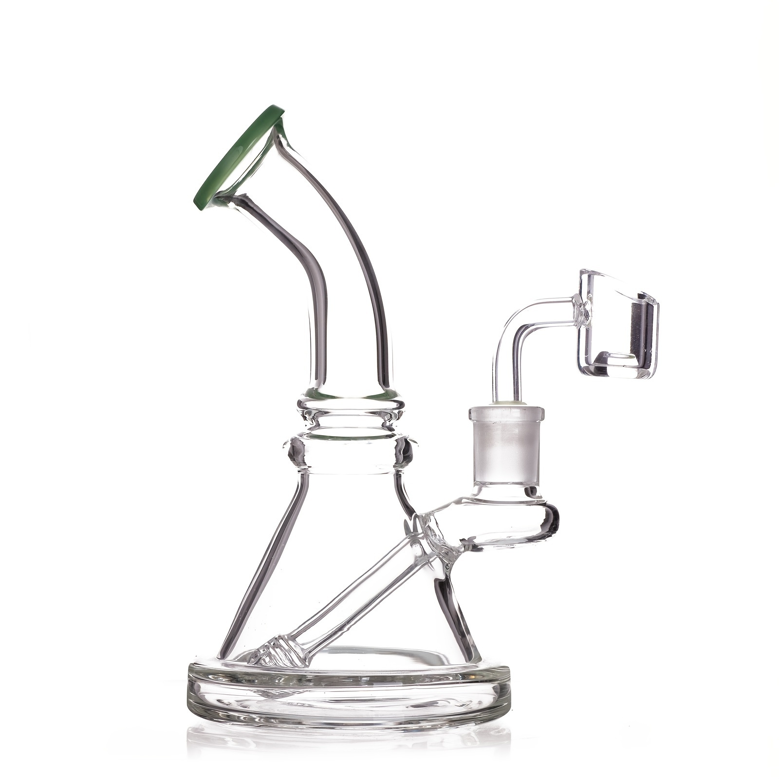 1pc Borosilicate Glass Water Pipe 7inch Jade Green Mouth Borosilicate