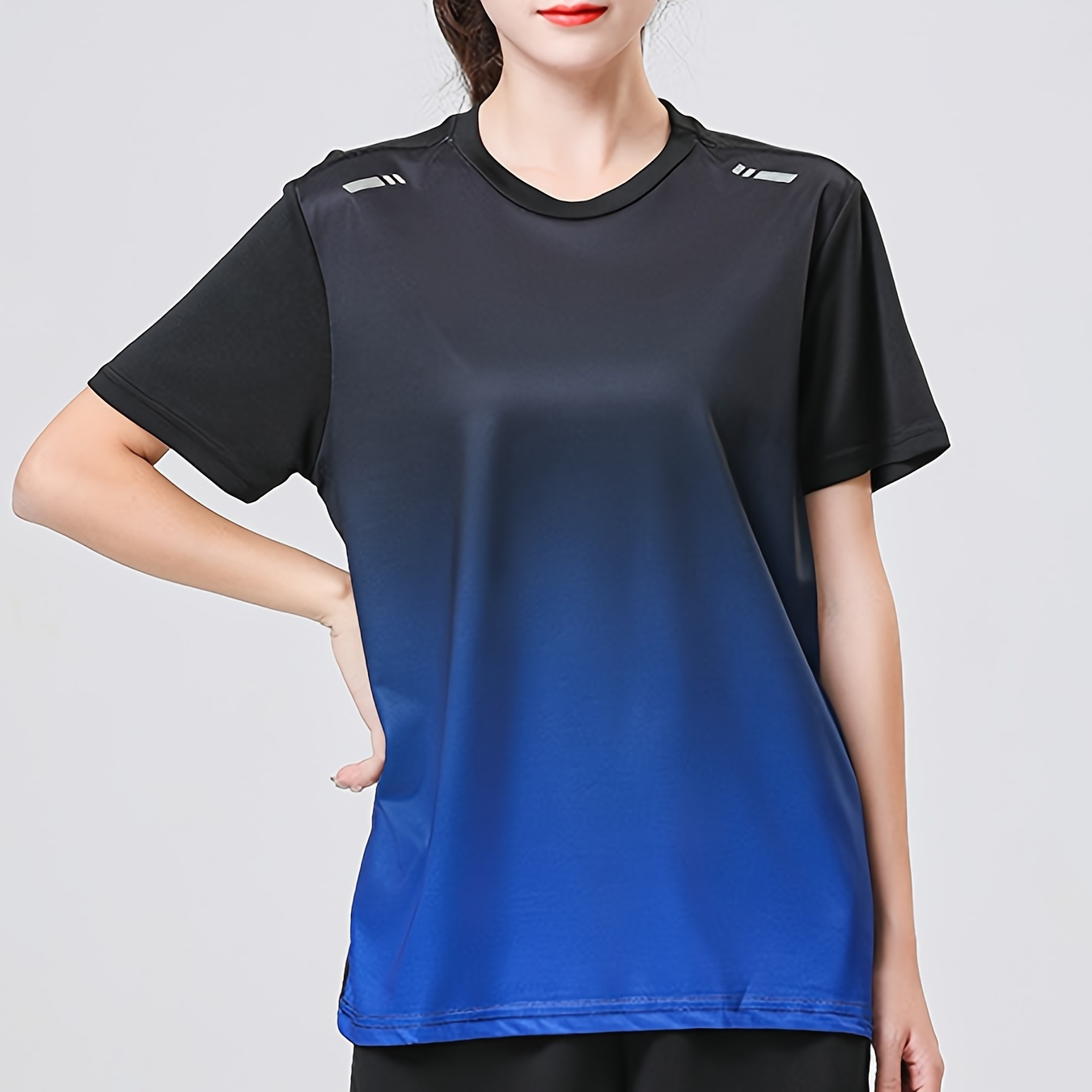 

Women's Quick-dry Breathable Ultra-thin Sports T-shirt, Short Sleeve Round Neck Top For Running, Tennis, Cycling, And Outdoor Activities – Athletic Style