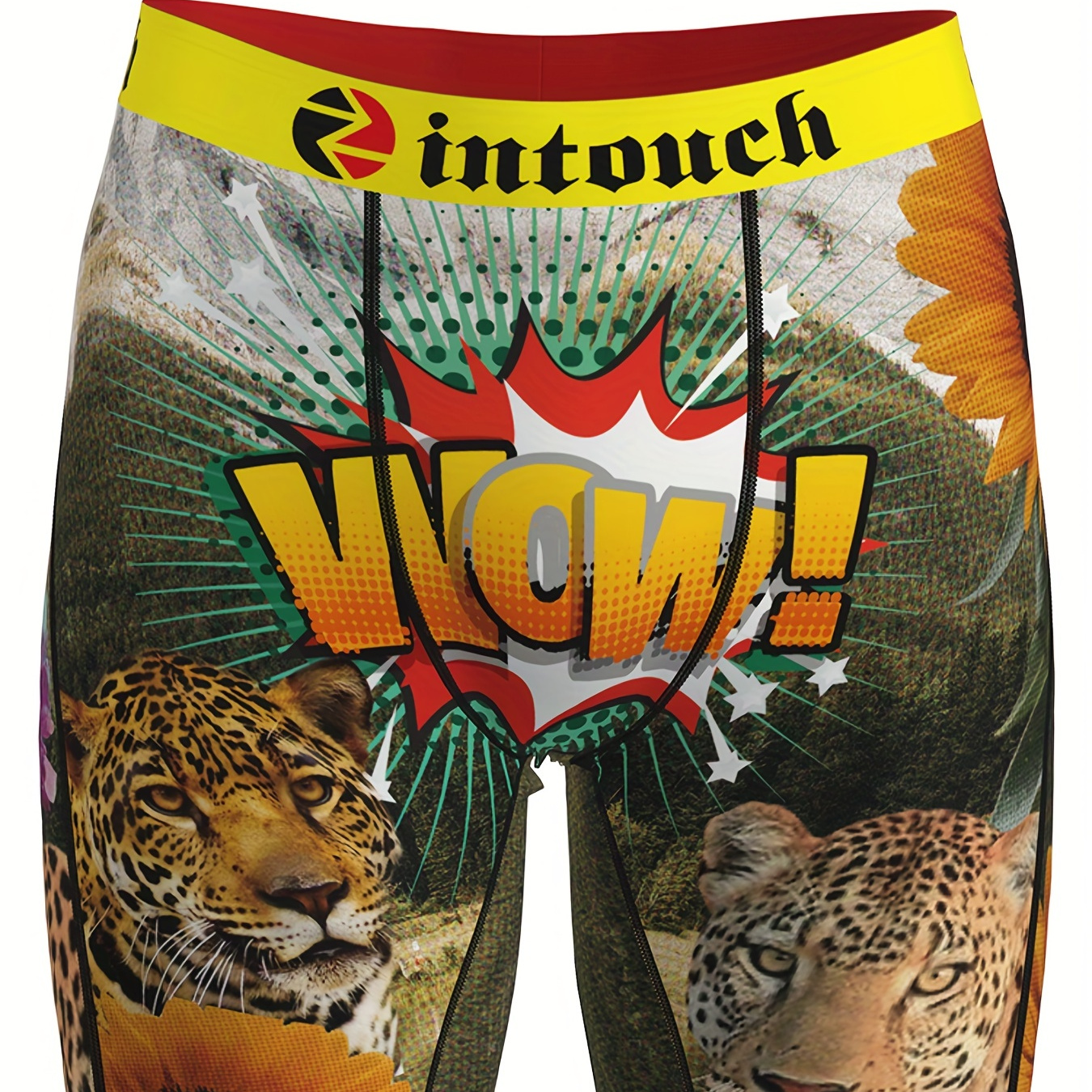 Men's Leopard Print Fashion Novelty Long Leg Boxer Briefs - Temu