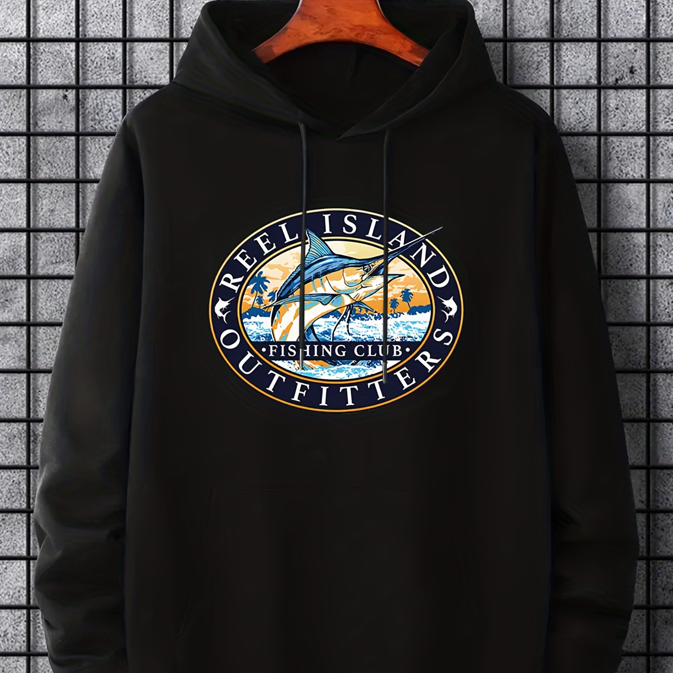 Hoodies For Men, 'reel Island' Spear Fish Graphic Hoodie, Men's