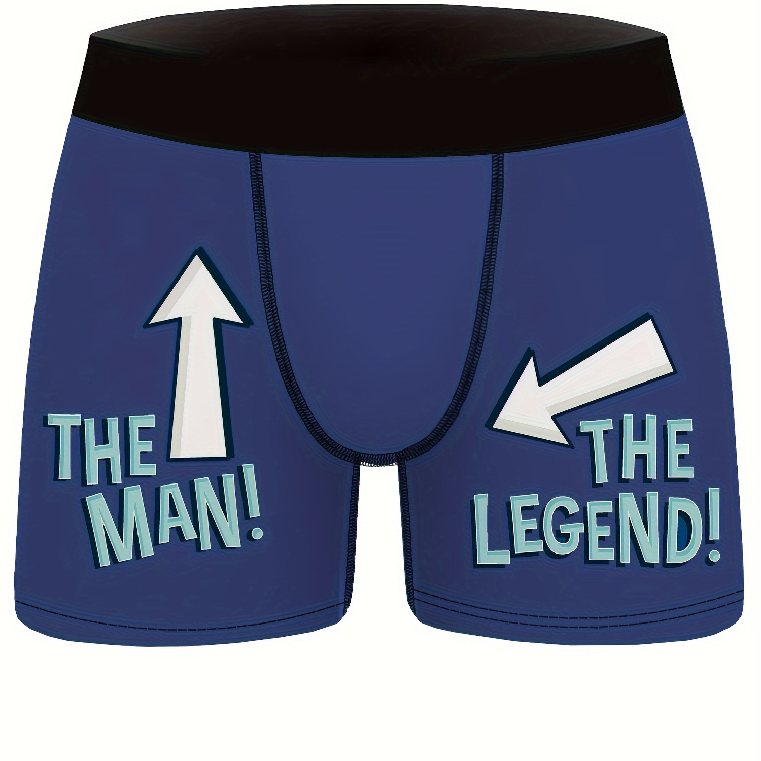 

'the Man The Legend' Print Men's Fashion Boxer Brief Shorts, Breathable Comfy High Stretch Boxer Trunks, Men's Underwear