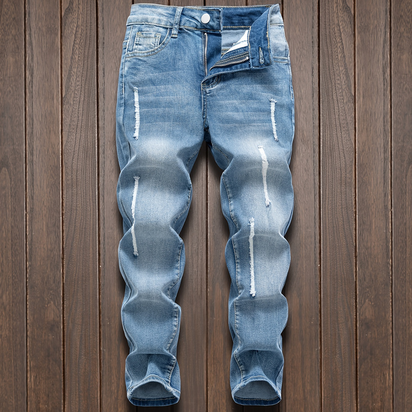 

Boy's Ripped Distressed Versatile Denim Pants - Cool Casual Stretchy Jeans Outdoor For