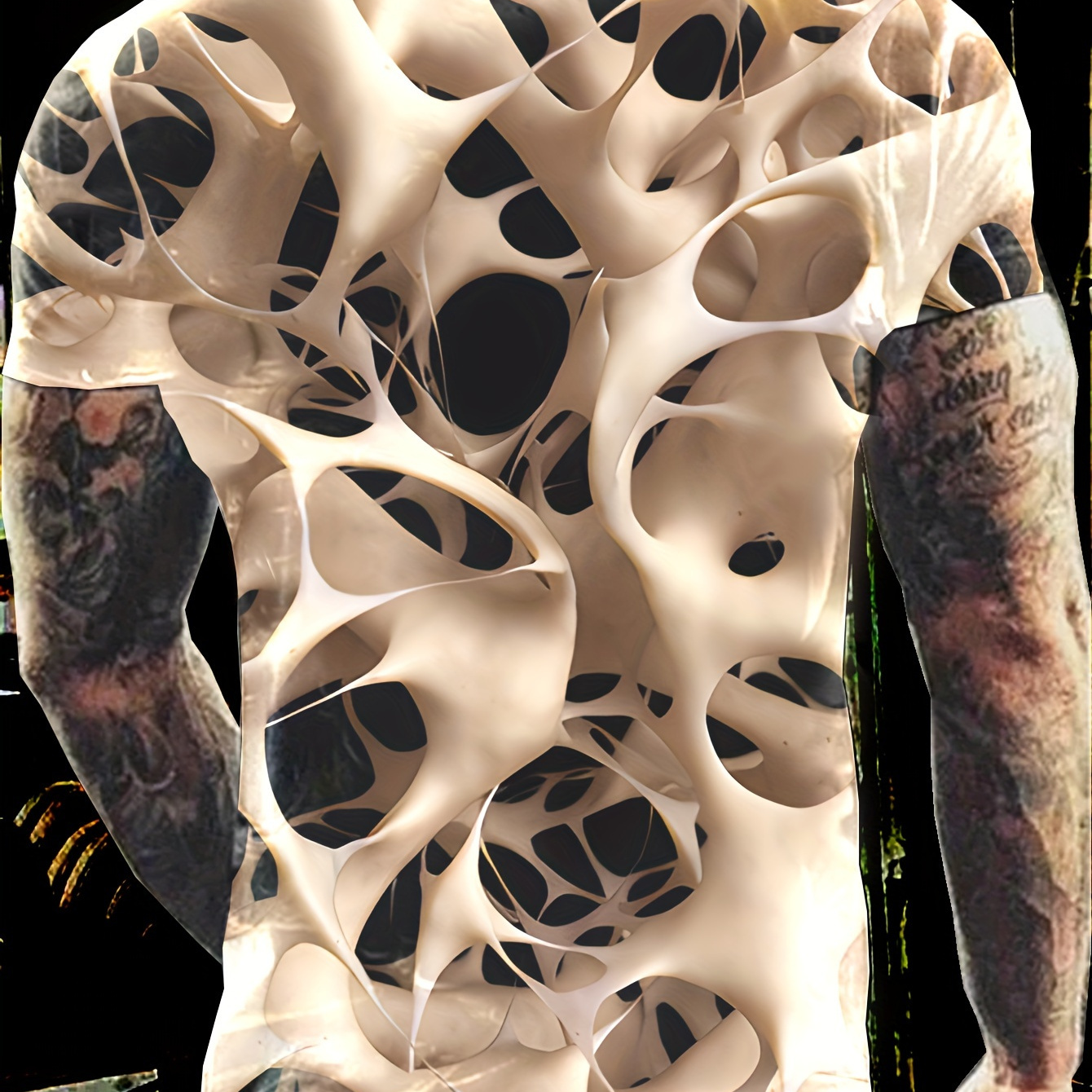 

Geometric Bones 3d Print Men's Fashion Short Sleeve Crew Neck T-shirt, Summer Outdoor