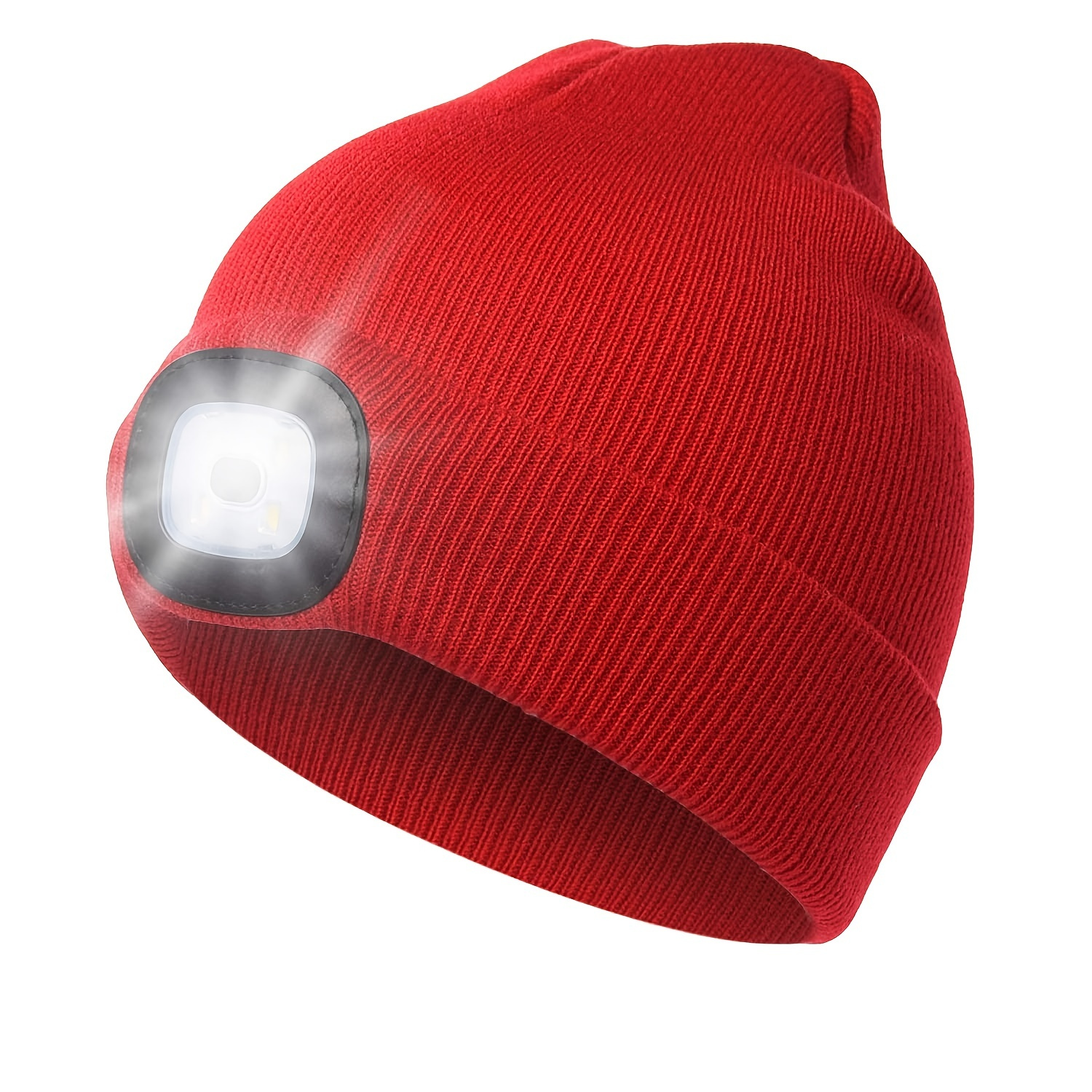 

Unisex Beanie Hat With Led Light, 4 Led Usb Rechargeable Knitted Hat, Hands Free Headlamp Cap For Night Walking, Fishing, Camping And Hunting