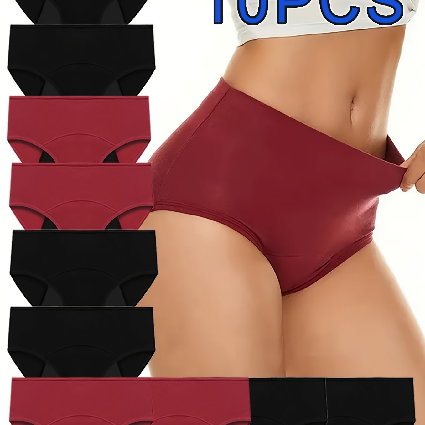 

10pcs Menstrual Period Panties, Comfy & Breathable Full-coverange Anti-leak Panties, Women's Lingerie & Underwear
