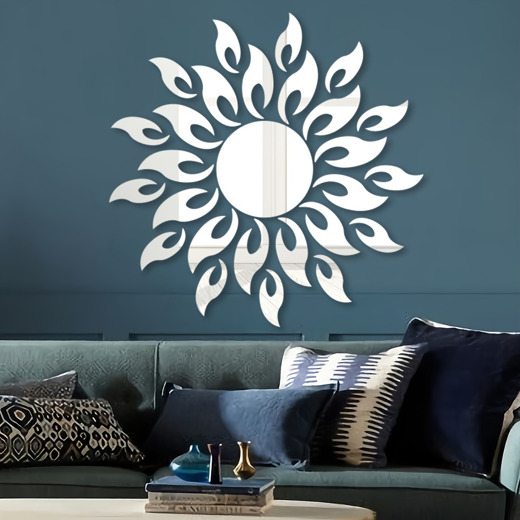 Flower Shaped Mirror Wall Sticker, Self-adhesive 3d Acrylic Mirror Sticker,  Creative Decorative Wall Mirror For Bathroom, Bedroom, Living Room, Dorm,  Home Decor - Temu Australia