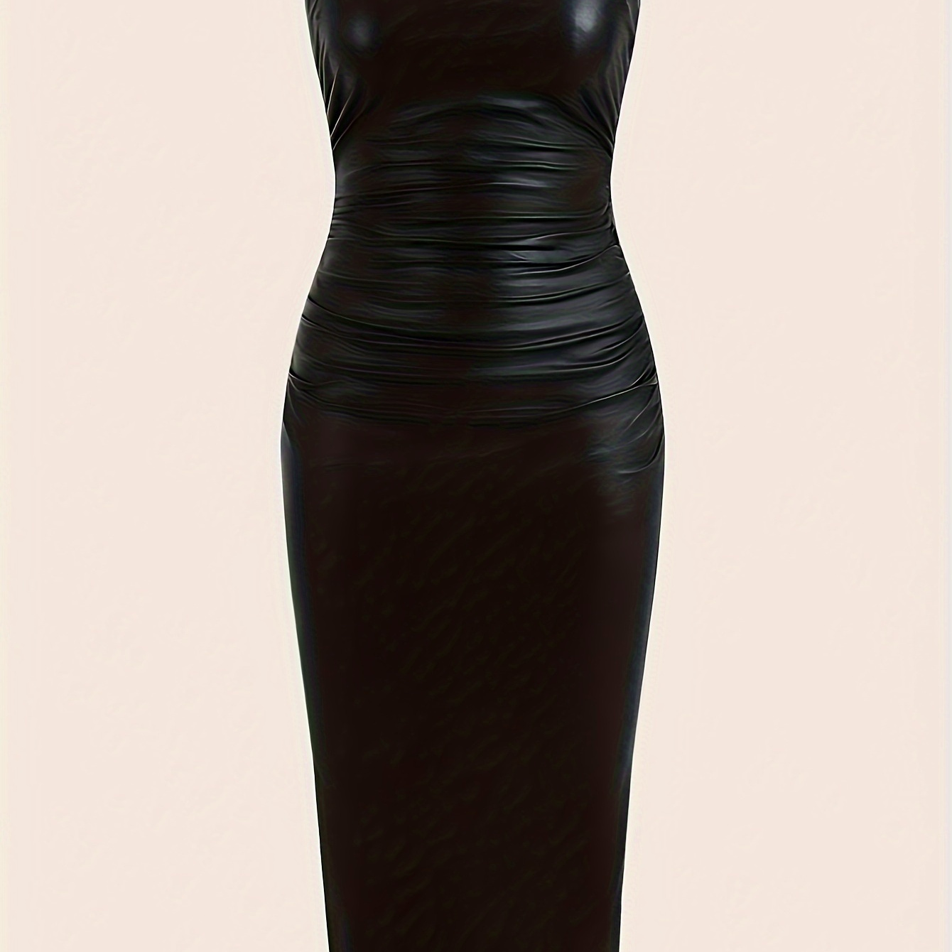 

Bodycon Strapless Ruched Dress, Sexy Straight Neck Split Hem Tube Dress For Club & Party, Women's Clothing