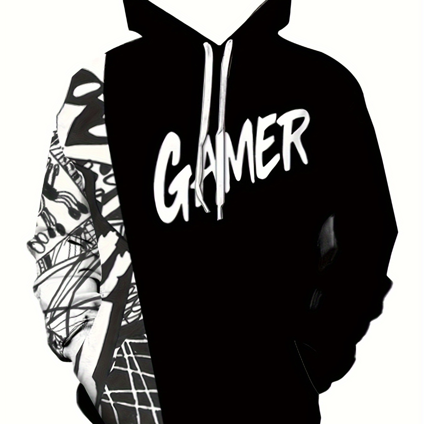 

2024 ' Casual Hoodie With Gamer 3d , Knitted Polyester, Autumn