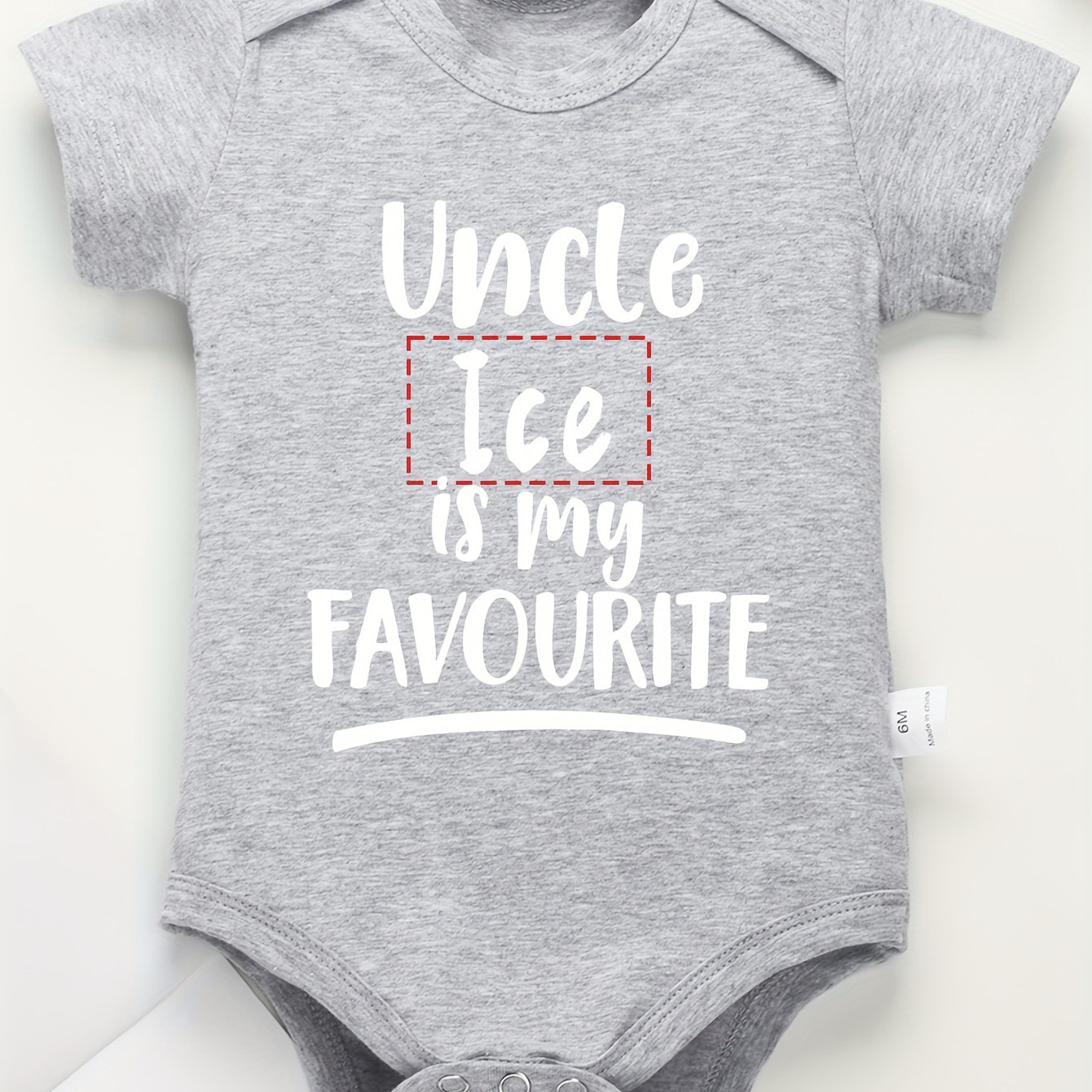 

Baby Unisex Bodysuit, 100% Pure Cotton, Customizable "uncle Is My Favorite" Print, Soft & Versatile Crew Neck, Casual Style For Newborns & Infants