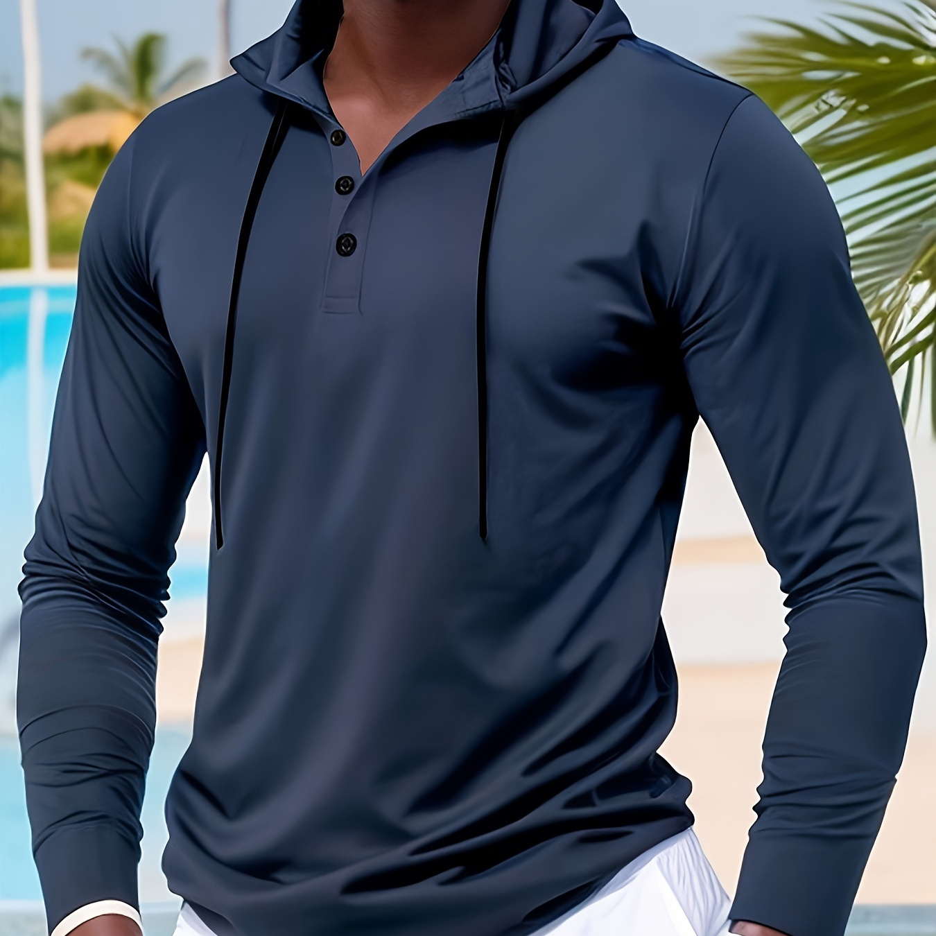 

Sweat-shirt à capuche décontracté pour hommes, couleur unie, avec cordon de serrage, pull-over pour hommes, hauts de sport pour le printemps et l'automne