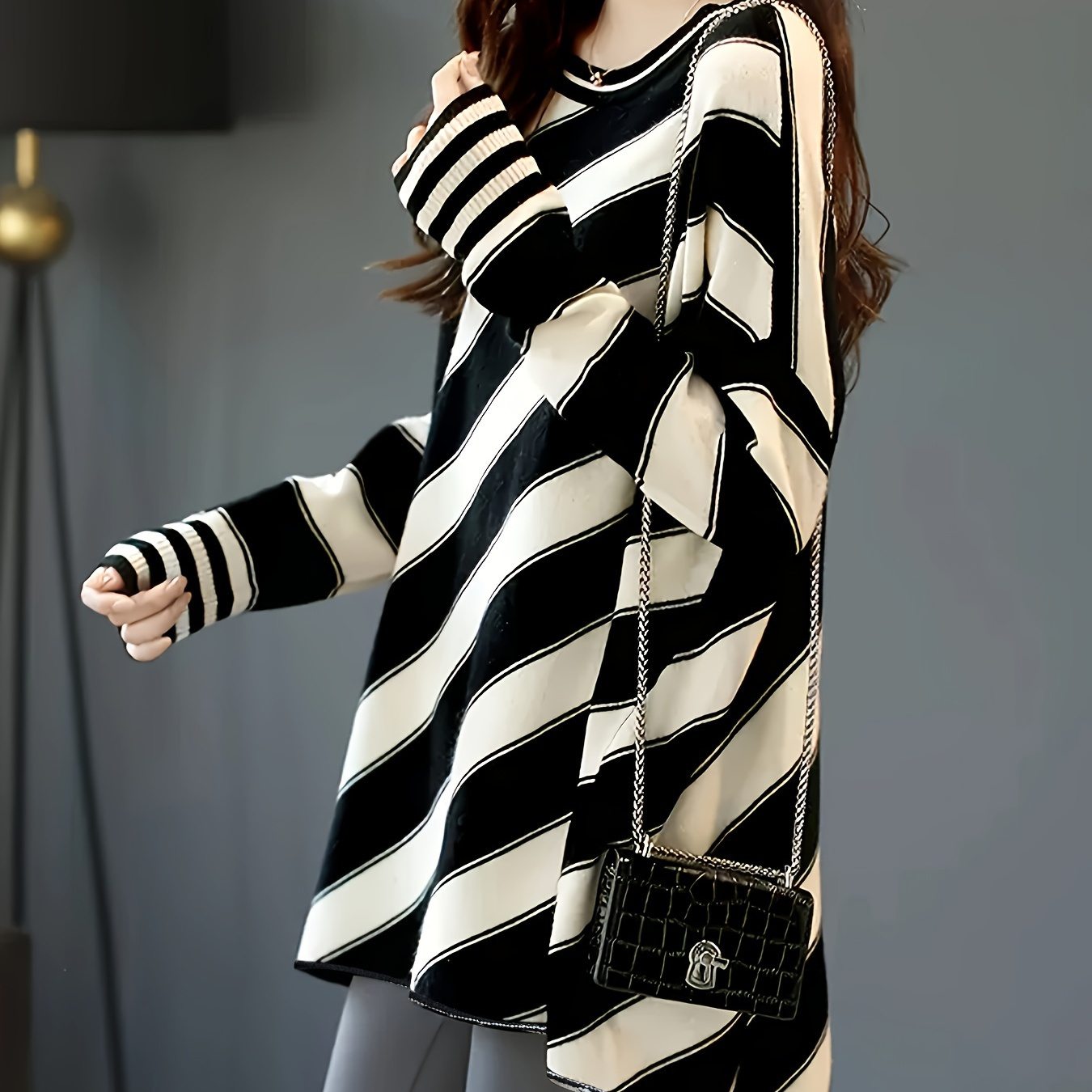 

Size Striped For Women - Polyester 100%, , Long Sleeves, Fall/ , Decorative Fake ,