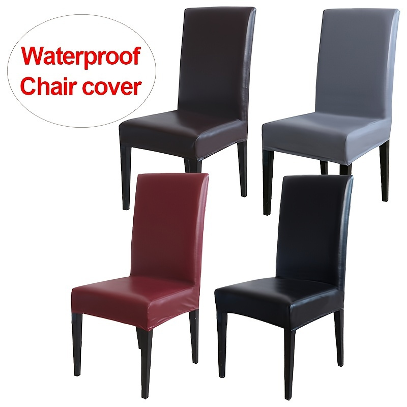 

1pc Pu Waterproof And Oil-proof Chair Cover, Home Wedding Birthday Party Supplies