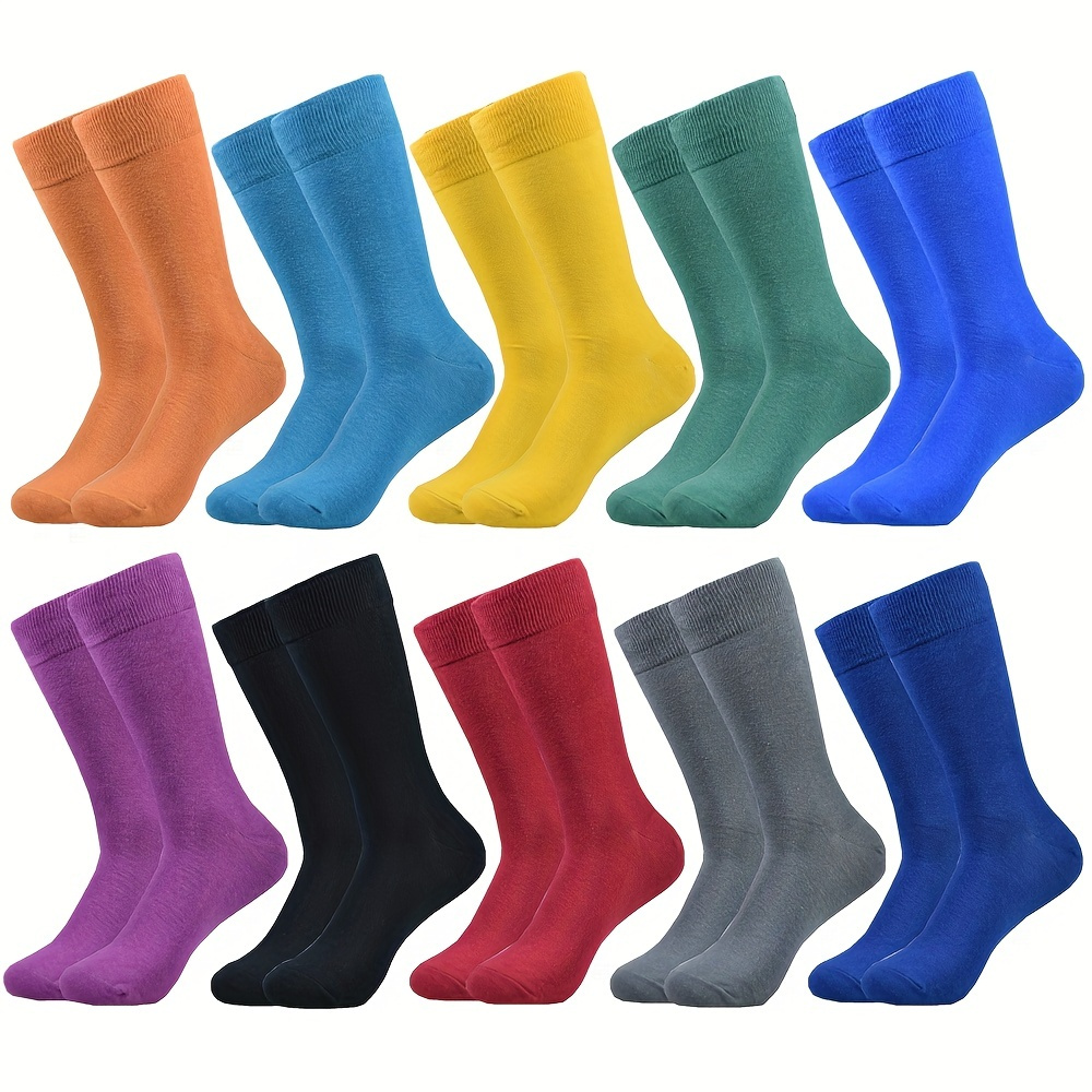 

10pairs Men's Socks Cotton Colorful Novelty Funny Stereo Heel Comfortable Crew Socks