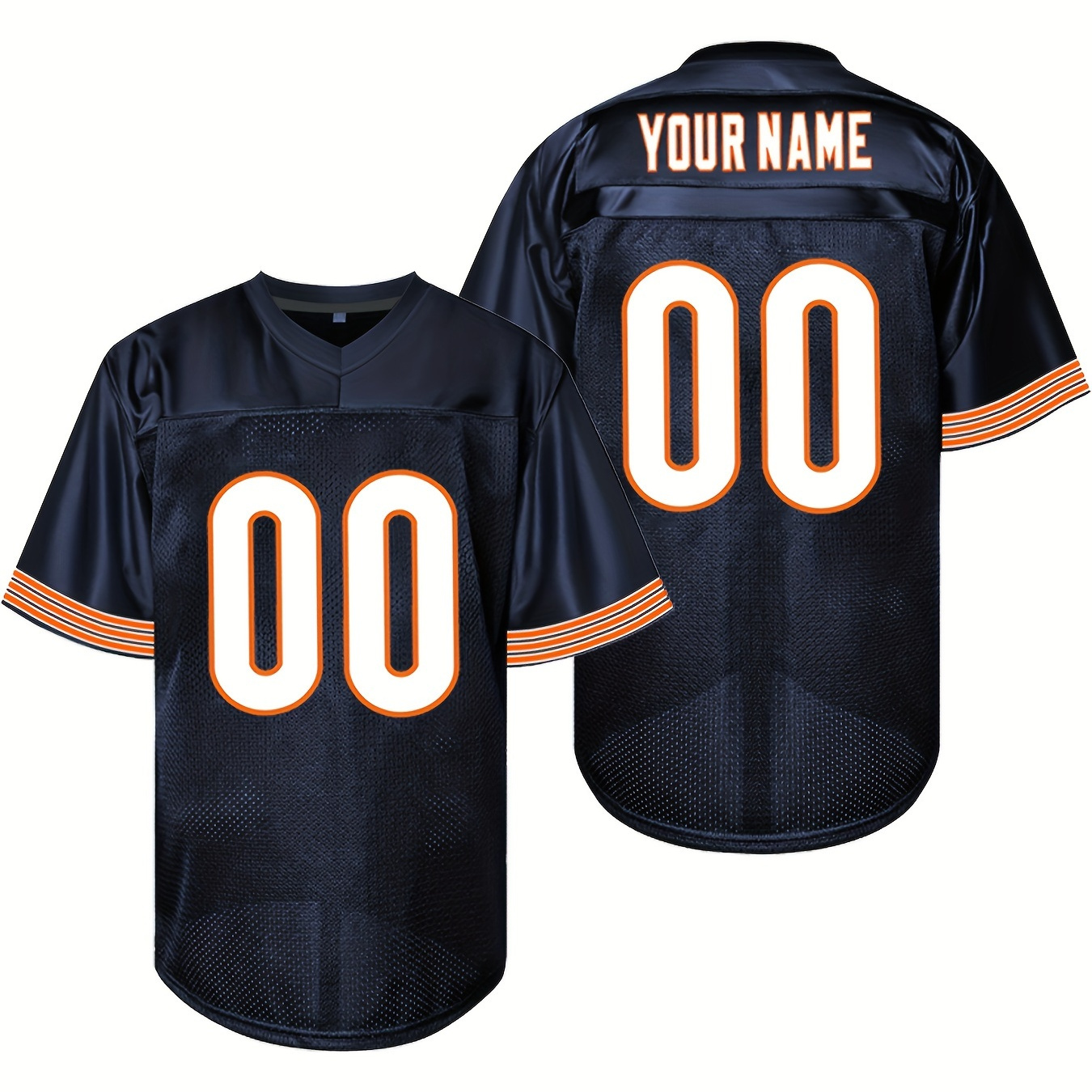 

Customizable Name And Number Men's American Football Jersey - Breathable, Quick Drying, V-neck, Polyester Fabric, Suitable For All Seasons