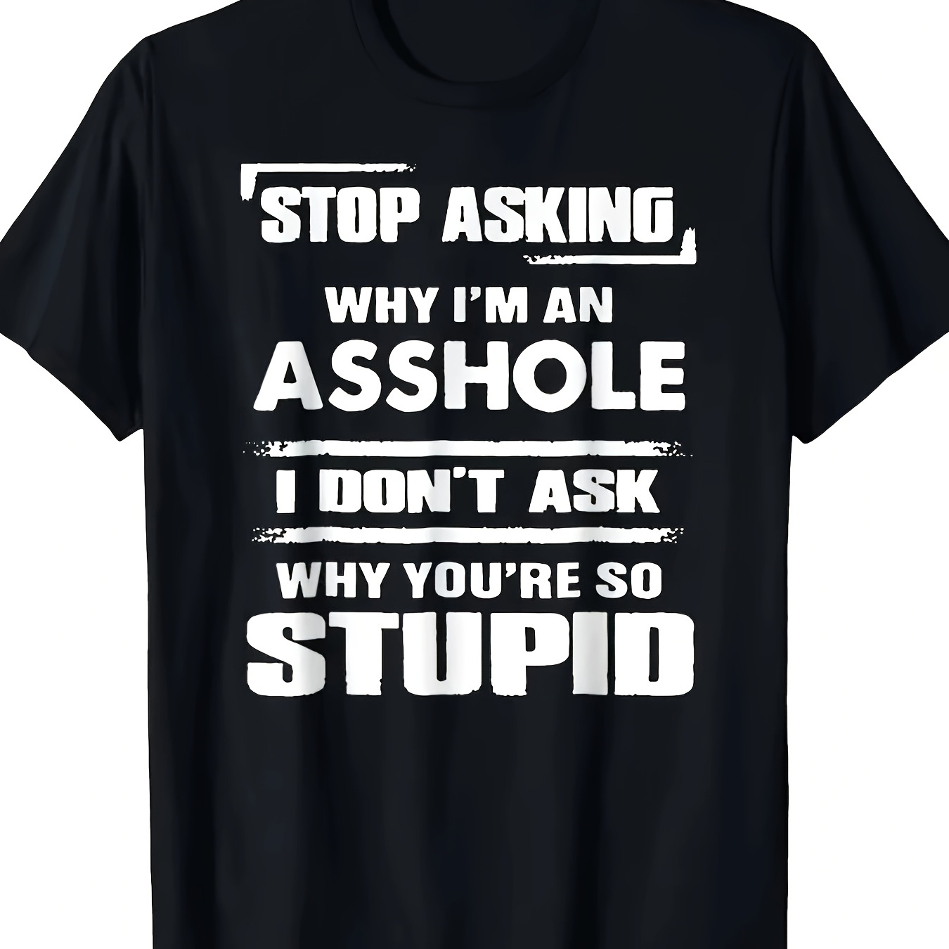 Plus Size Men'S Humorous Crew Neck T-Shirt