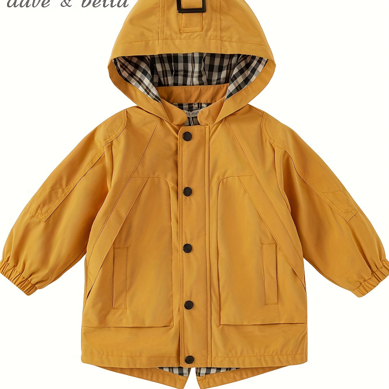 

Dave&bella Boys Wind Resistant Hooded Jacket, Long Sleeve Zip Up Water Resistant Jacket, Boys Clothes Outdoor