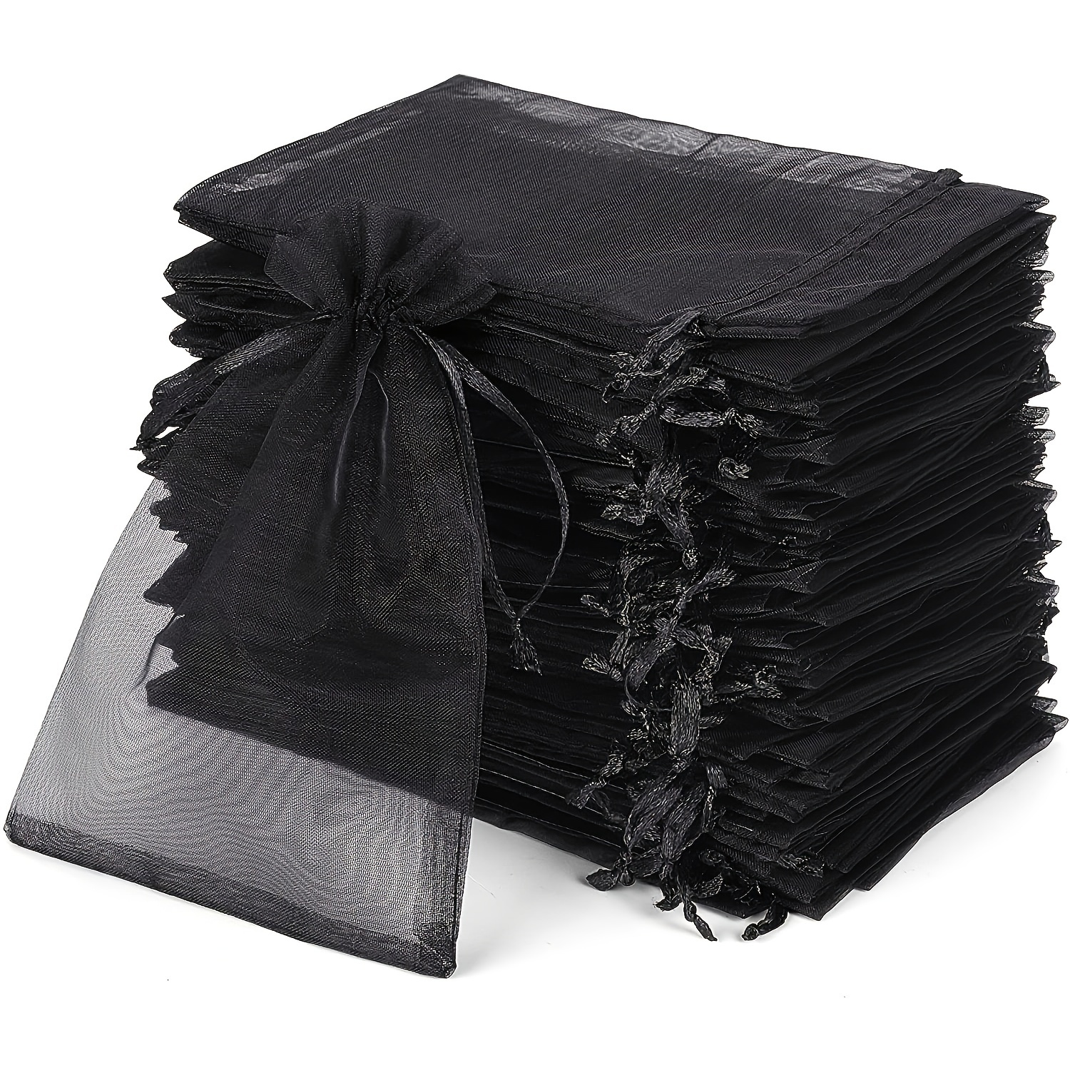 

30pcs 4x6 Inches Organza Bags With Drawstring, Jewelry Pouches, Wedding Party Christmas Favor Gift Bags (black)