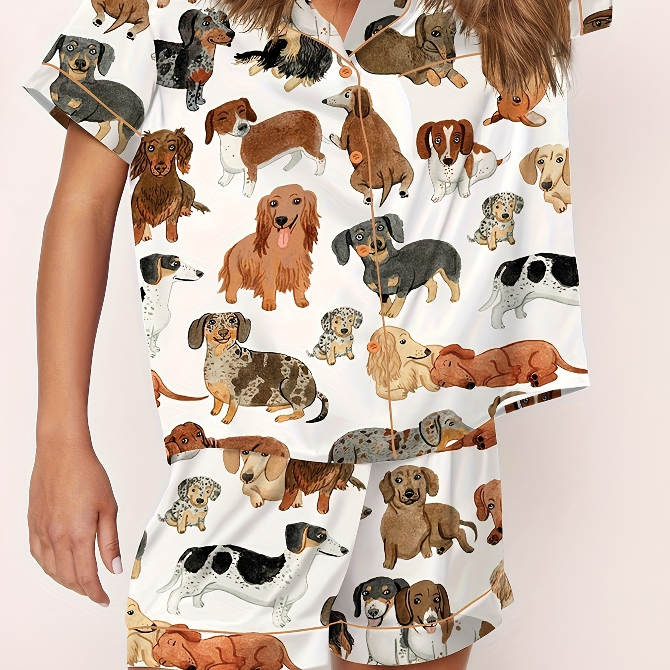 

Dachshund Print Short Pajama Set