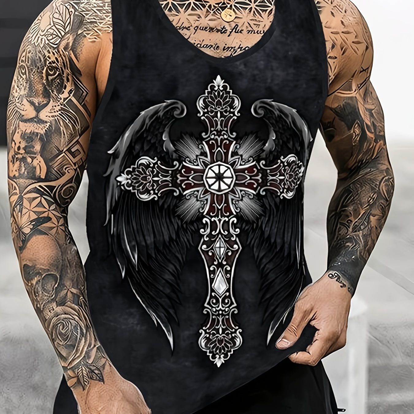 

Men's Street Style Tank Top With Fancy 3d Prints, Suitable For Summer Sports And Casual Wear