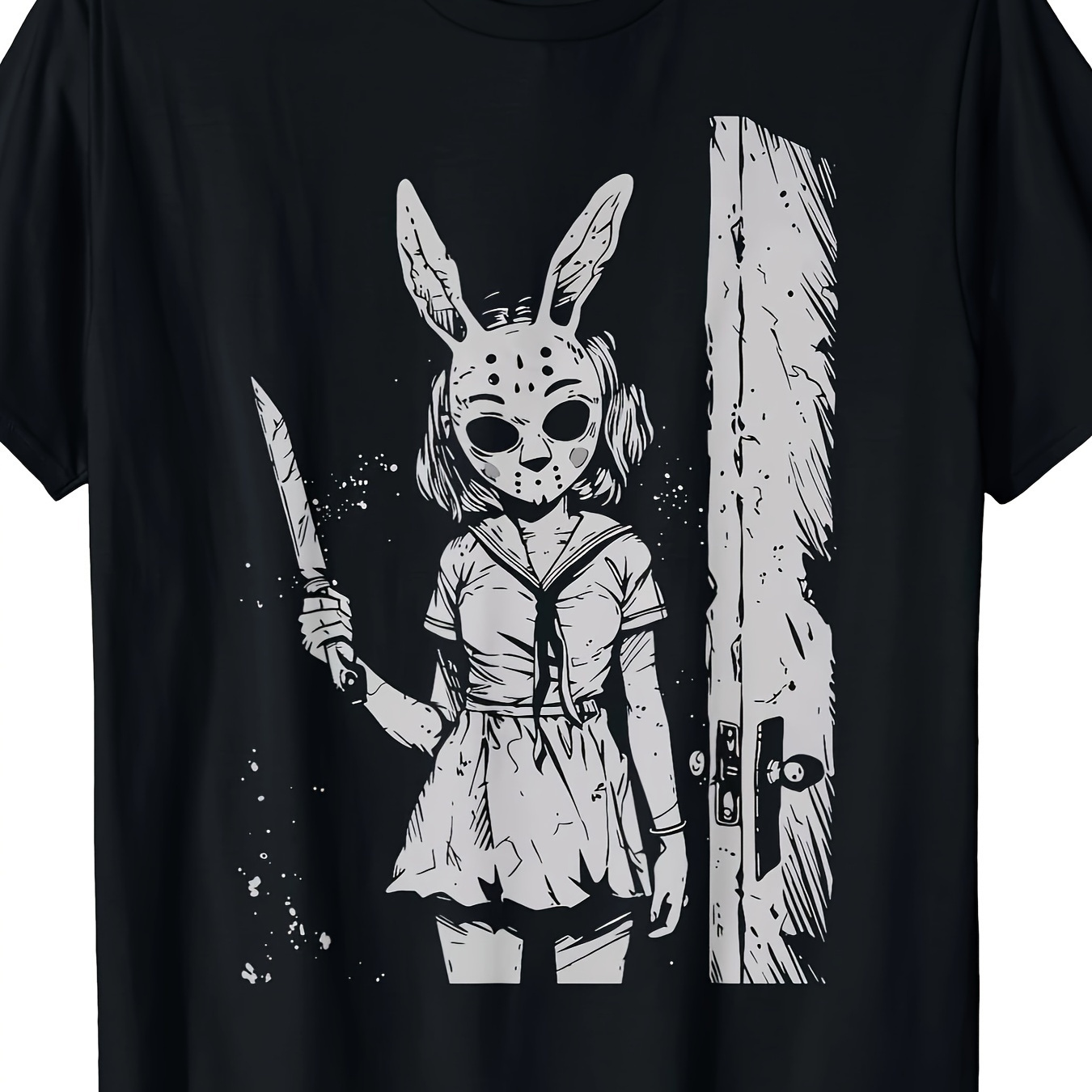 

Horror Bunny Mask Girl Rabbit Alt Goth Creepy -shirt 220g