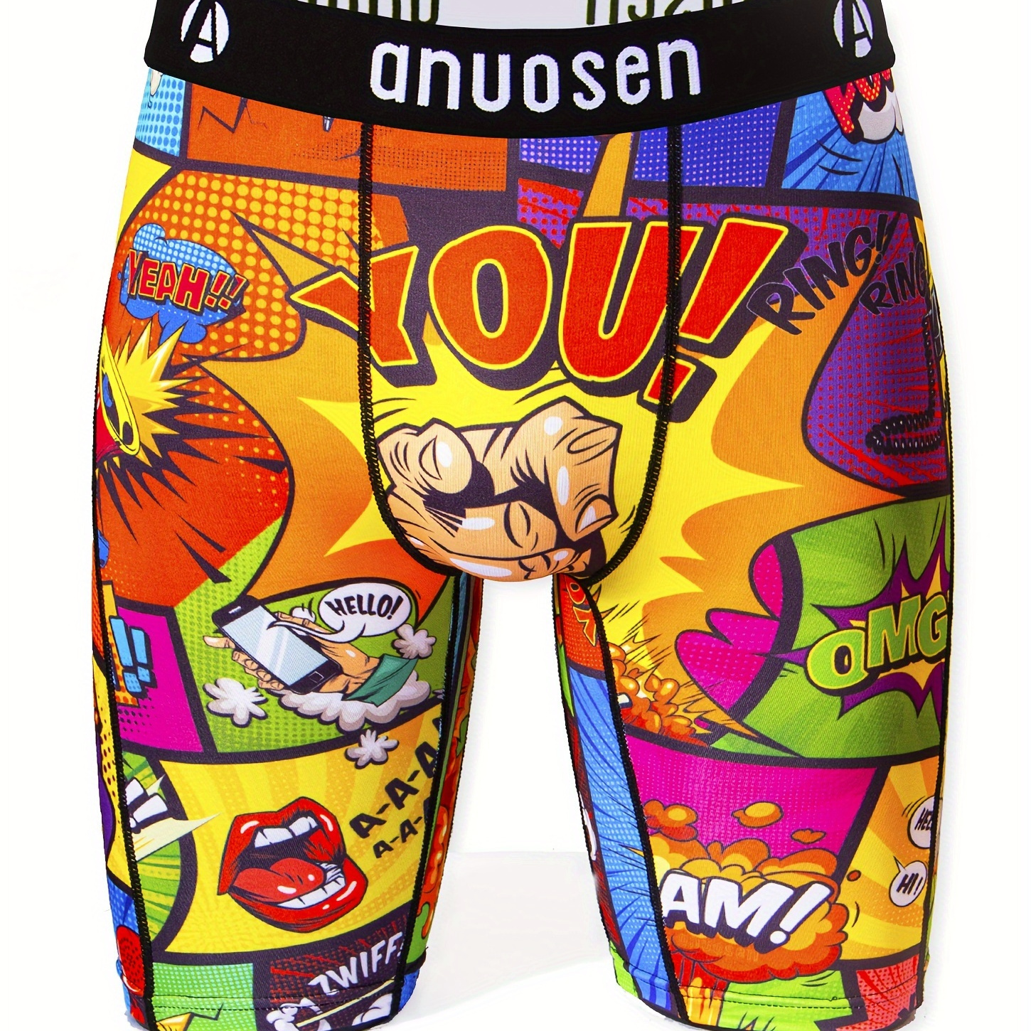 

Plus Size Men's Cartoon Print Shorts - Breathable, Stretchy Boxers For Running & Workout