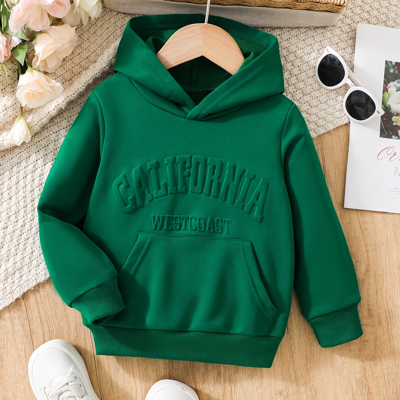 

Girl's Comfortable Stylish Long Sleeves Hoodie With California West Letters , Trendy Tops For & Outdoor Activities, Meticulously For Fall And Winter