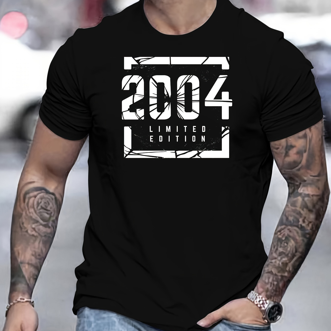 

2004 Print Tee Shirt, Tees For Men, Casual Short Sleeve T-shirt For Summer