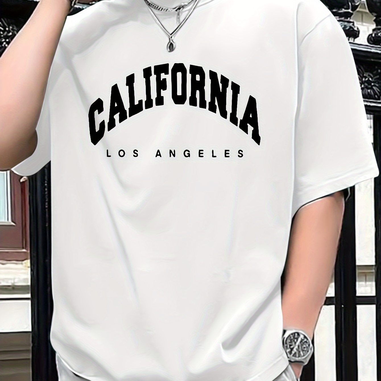 

CALIFORNIA - T-shirt décontracté tendance à col rond pour homme