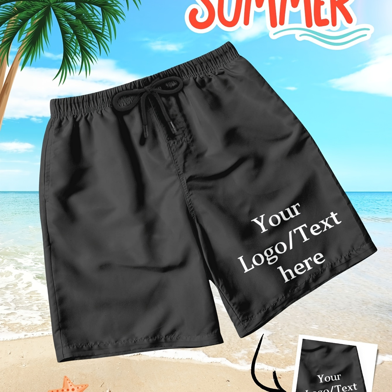 

Stylish And Chic Customized Shorts With Personalized Logo/text Print Board Shorts For Summer Street And Party Wear, Shorts As Gifts