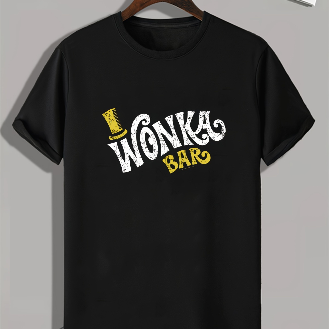 

Men's Casual Crew Neck T-shirt With Unique Letter Print - Breathable Polyester, Machine Washable -